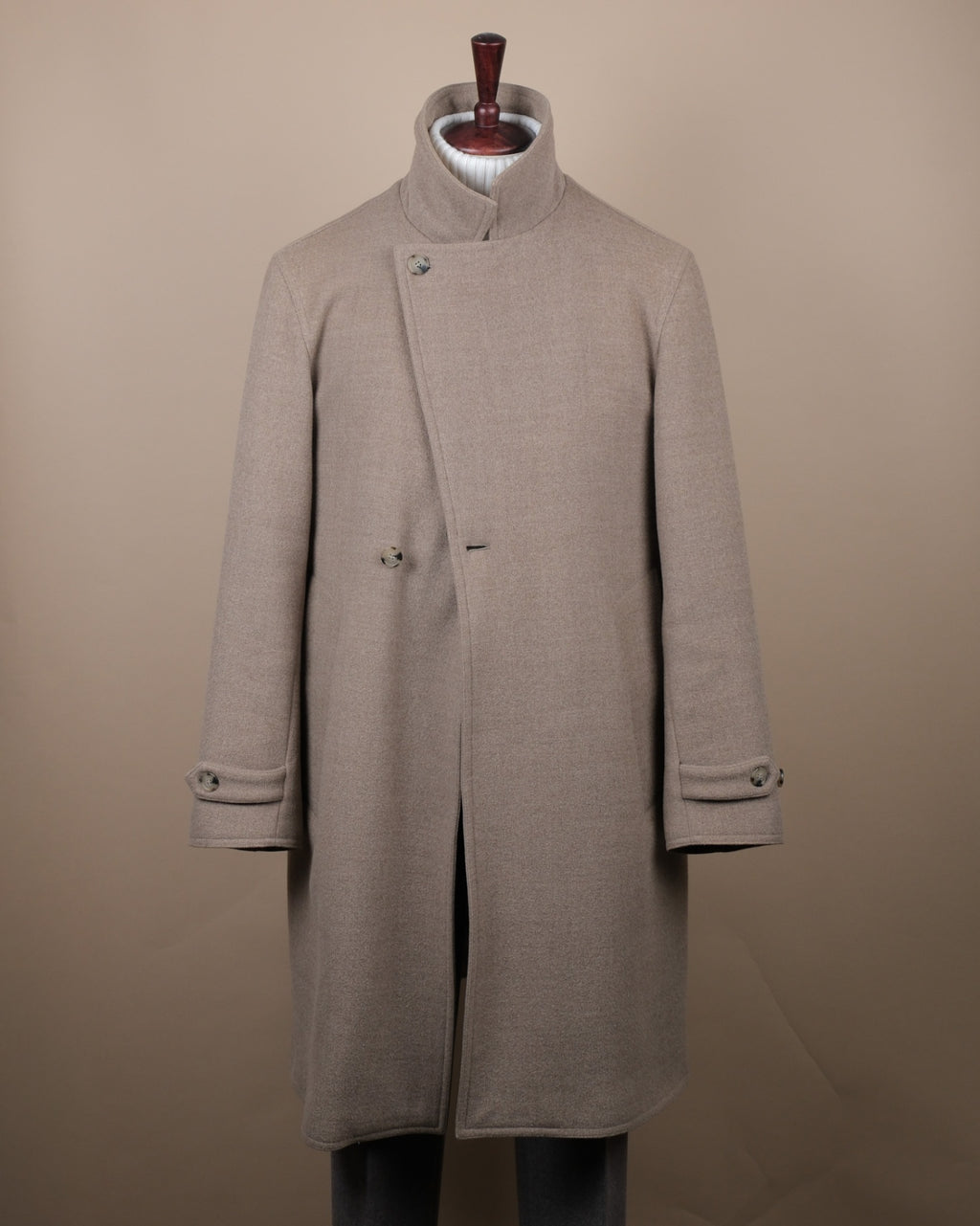 Taupe Asymmetric Wool/Cashmere Coat