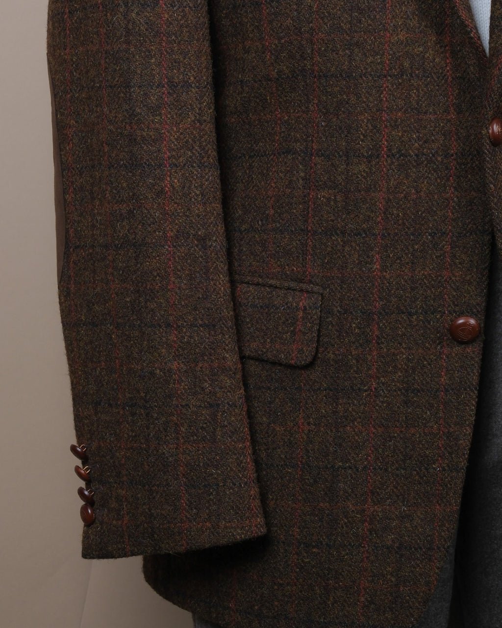 Brown Harris Tweed Wool Sports Jacket