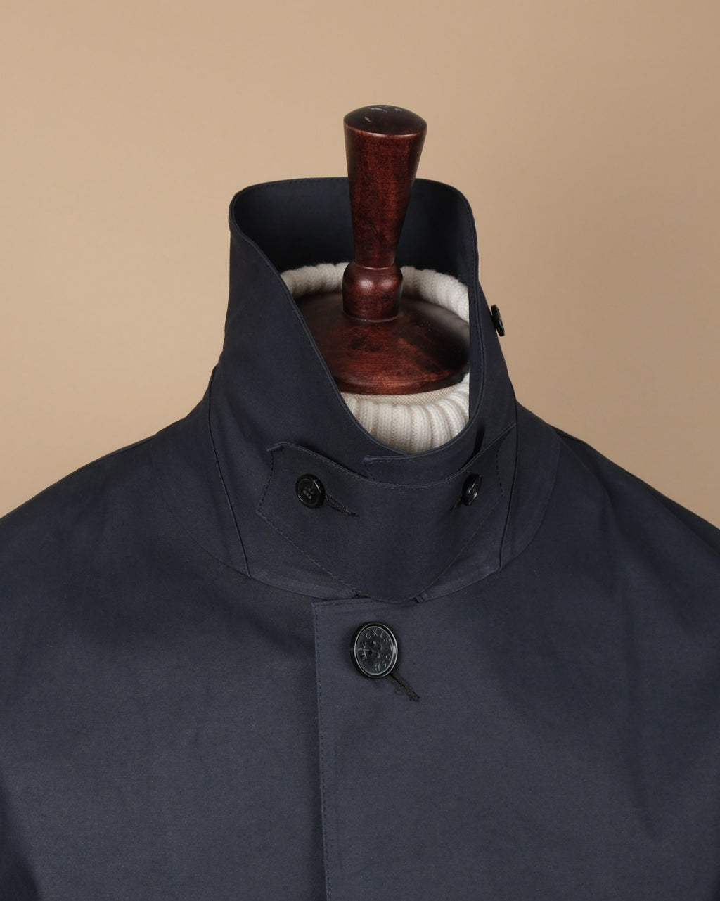 Navy Bonded Cotton Rain Coat