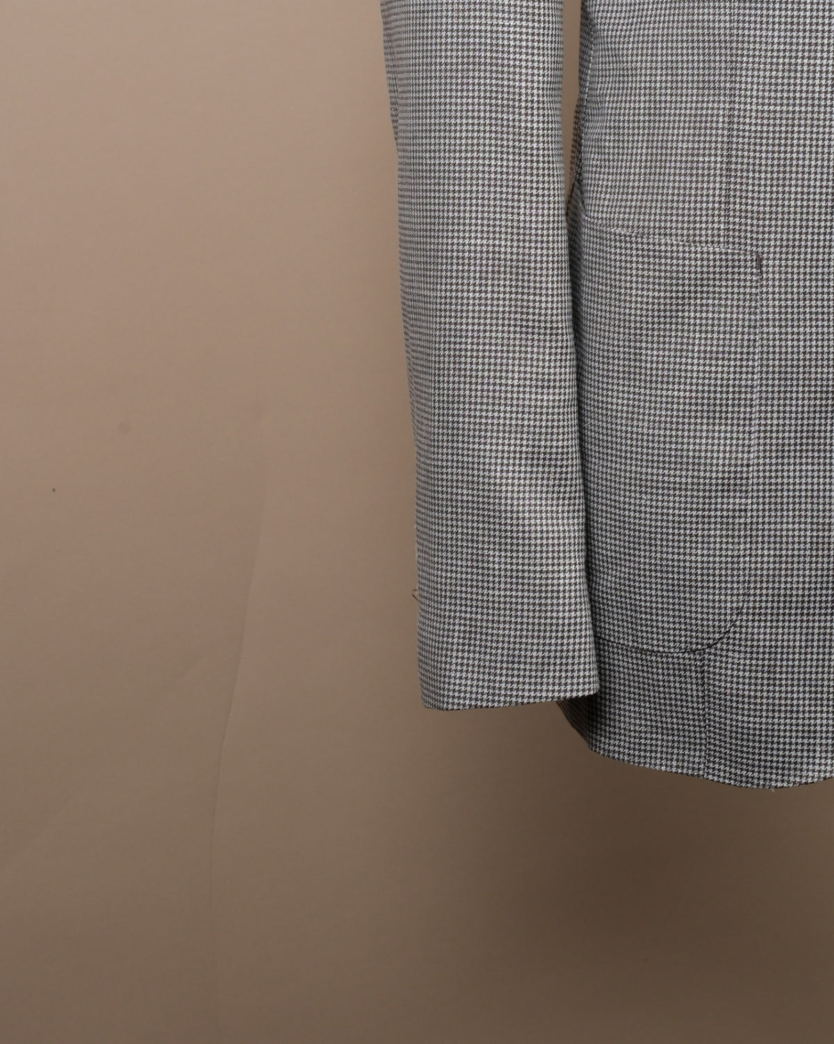 Cream/Brown Puppy Tooth Wool & Linen Sports Jacket