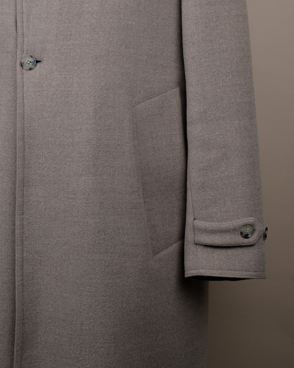 Taupe Asymmetric Wool/Cashmere Coat