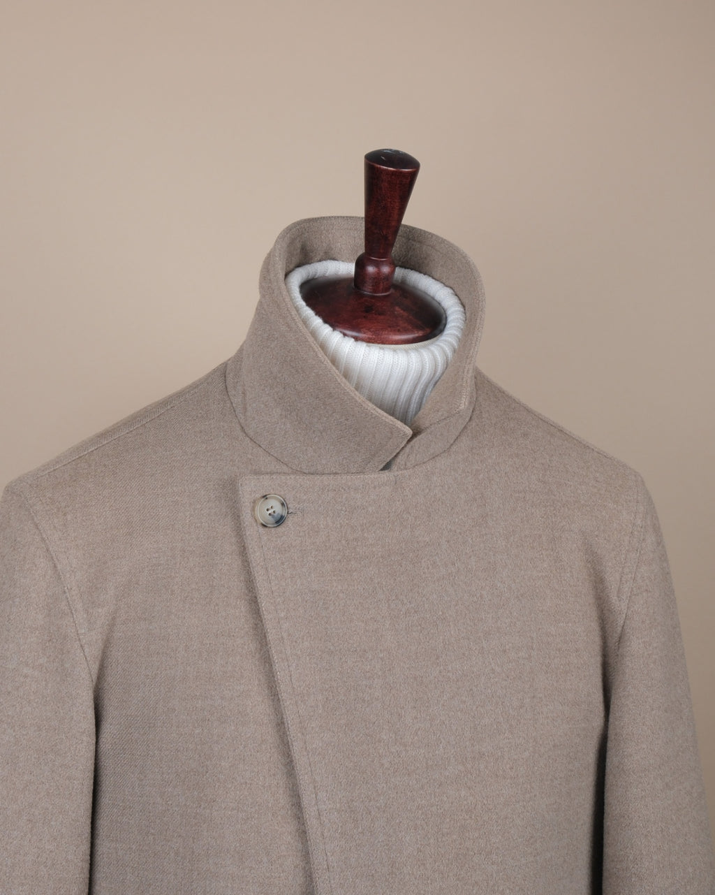 Taupe Asymmetric Wool/Cashmere Coat