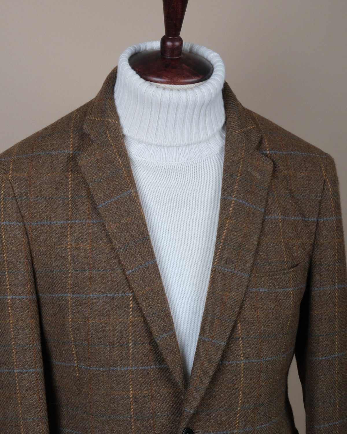 Brown Overcheck Tweed Sports Jacket
