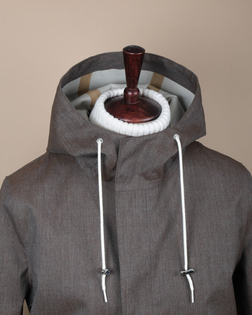 Taupe Bonded Cotton Rain Coat