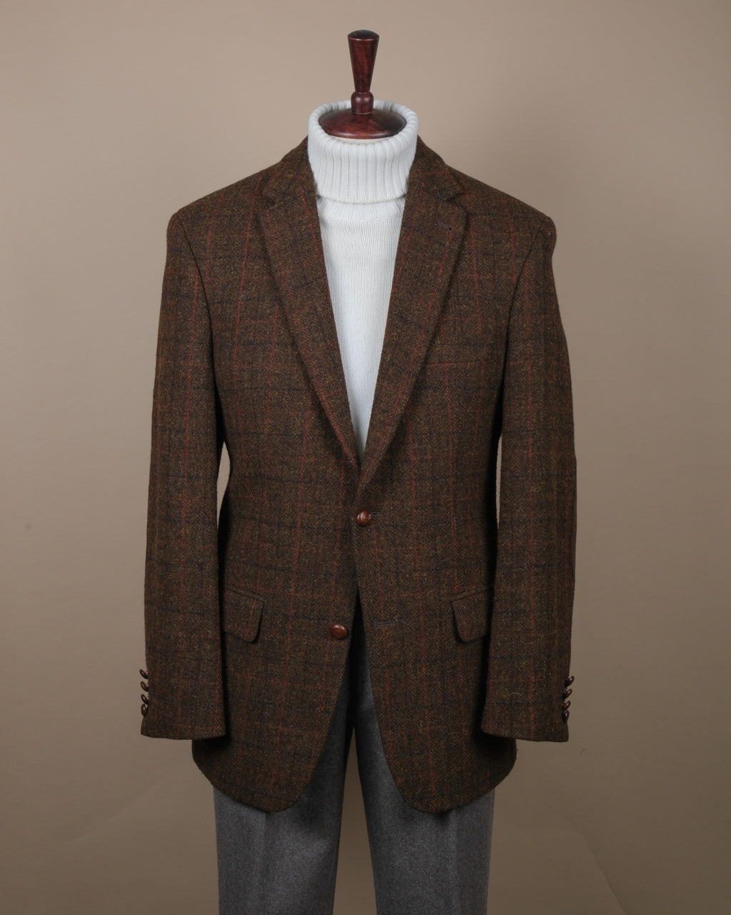 Brown Harris Tweed Wool Sports Jacket
