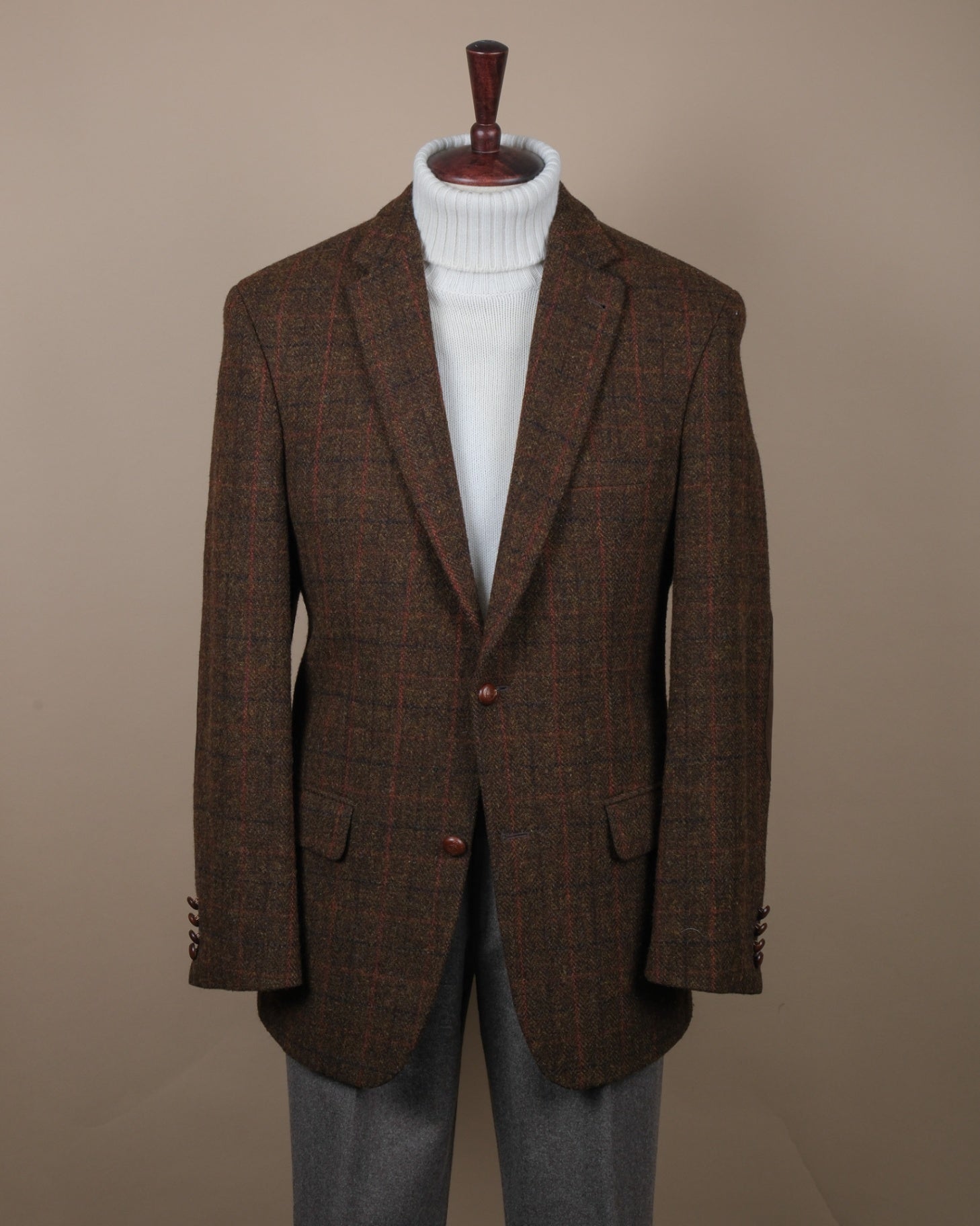 Brown Harris Tweed Wool Sports Jacket