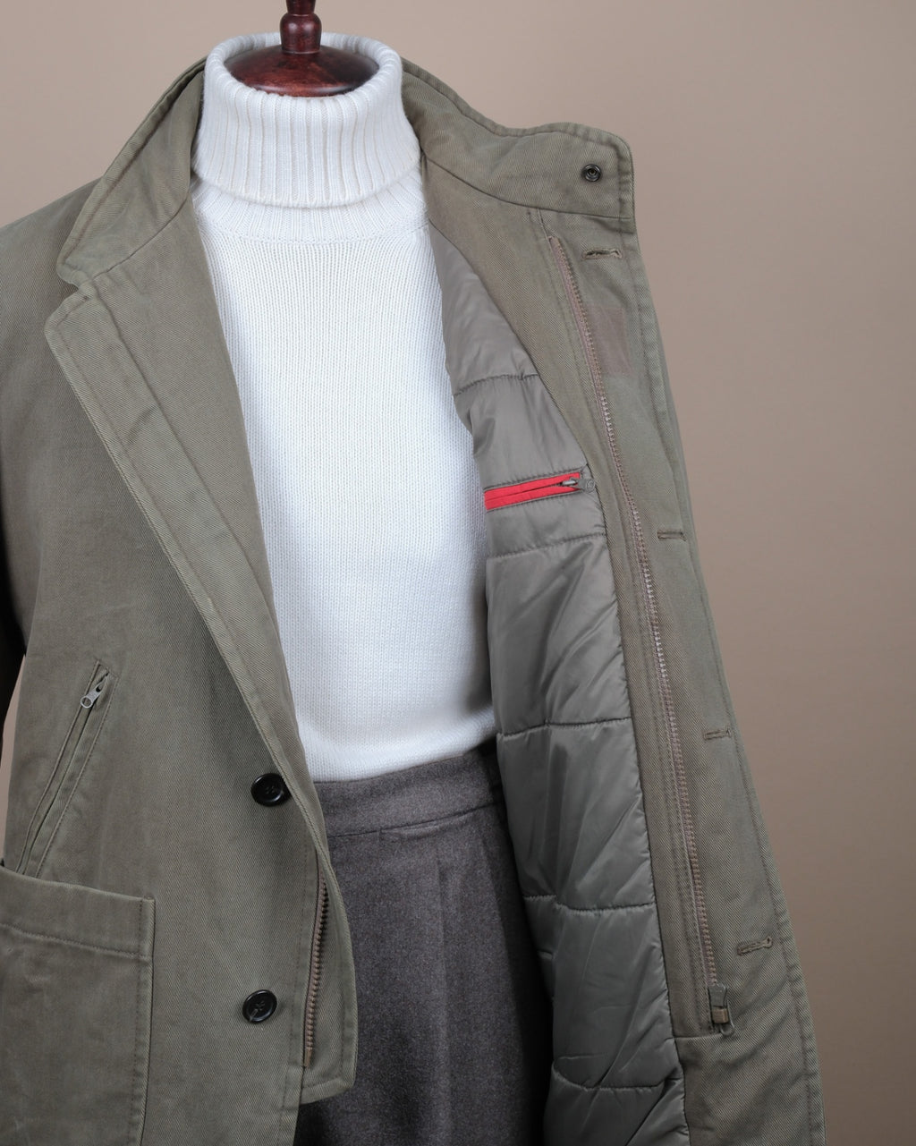 Pale Olive Twill Chore Work Jacket