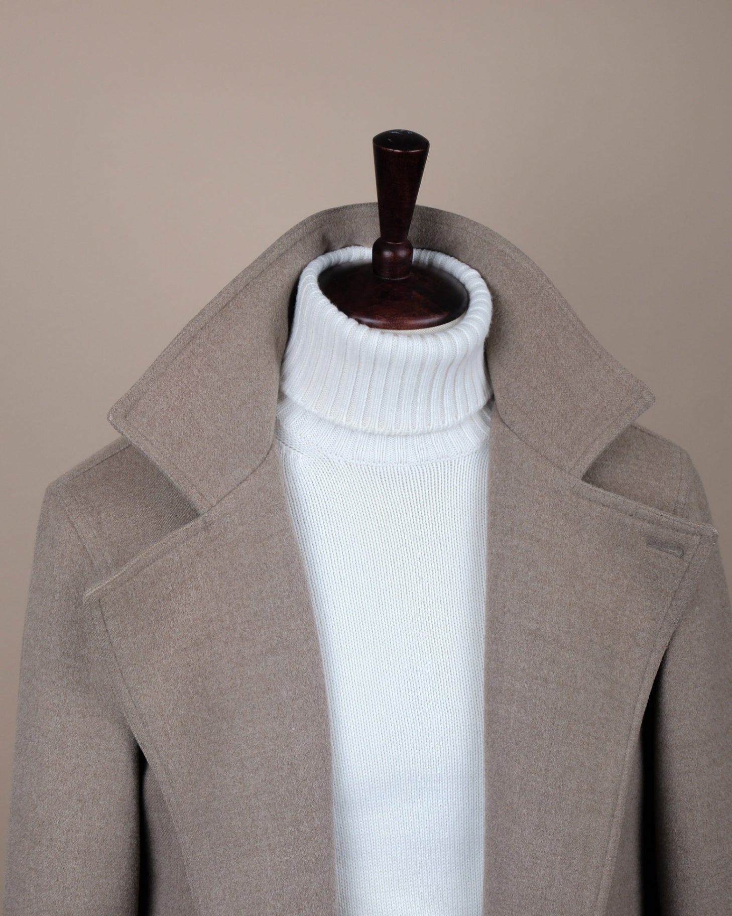 Taupe Asymmetric Wool/Cashmere Coat