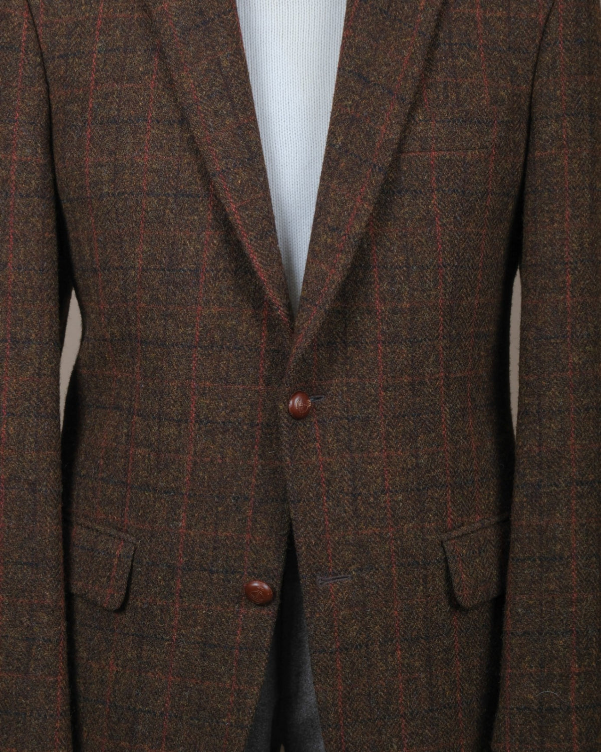 Brown Harris Tweed Wool Sports Jacket