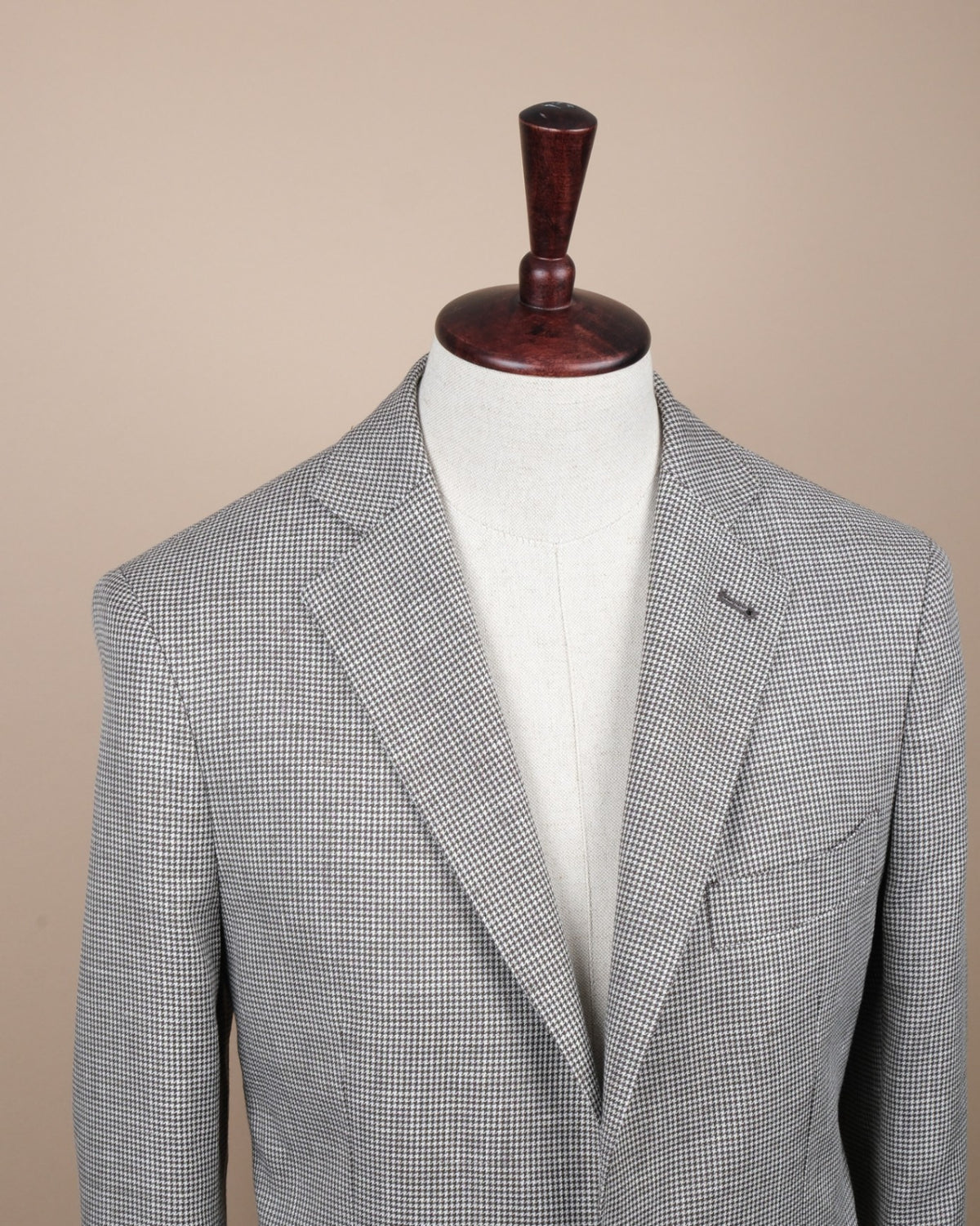 Cream/Brown Puppy Tooth Wool & Linen Sports Jacket