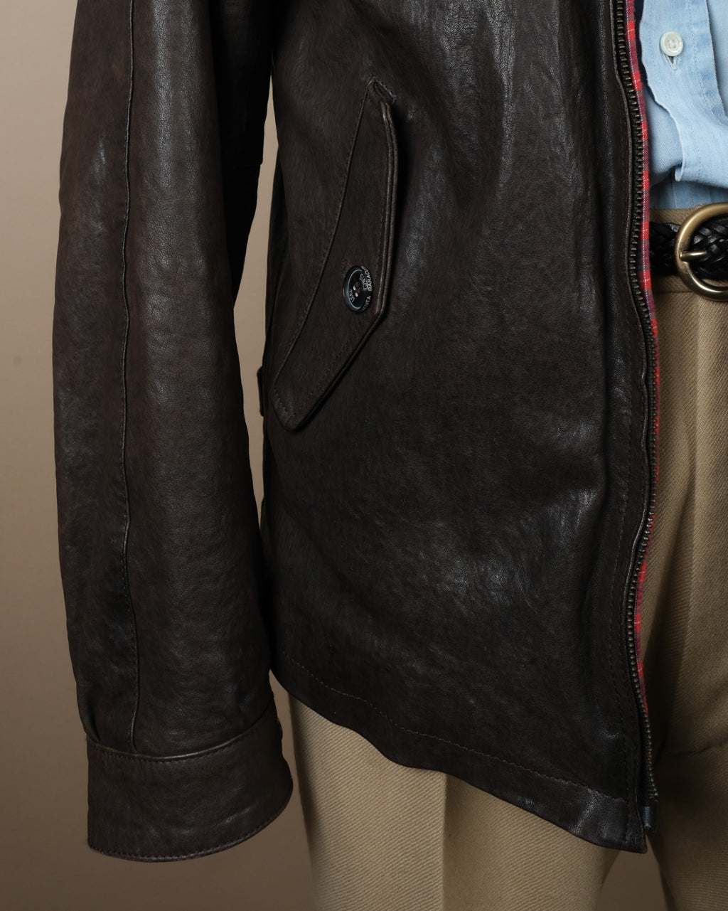 Dark Brown Leather Flight Jacket