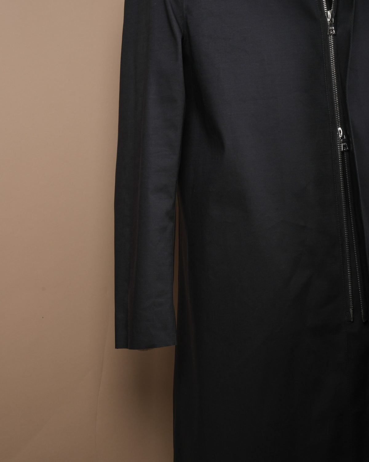 Black Bonded Cotton Rain Coat