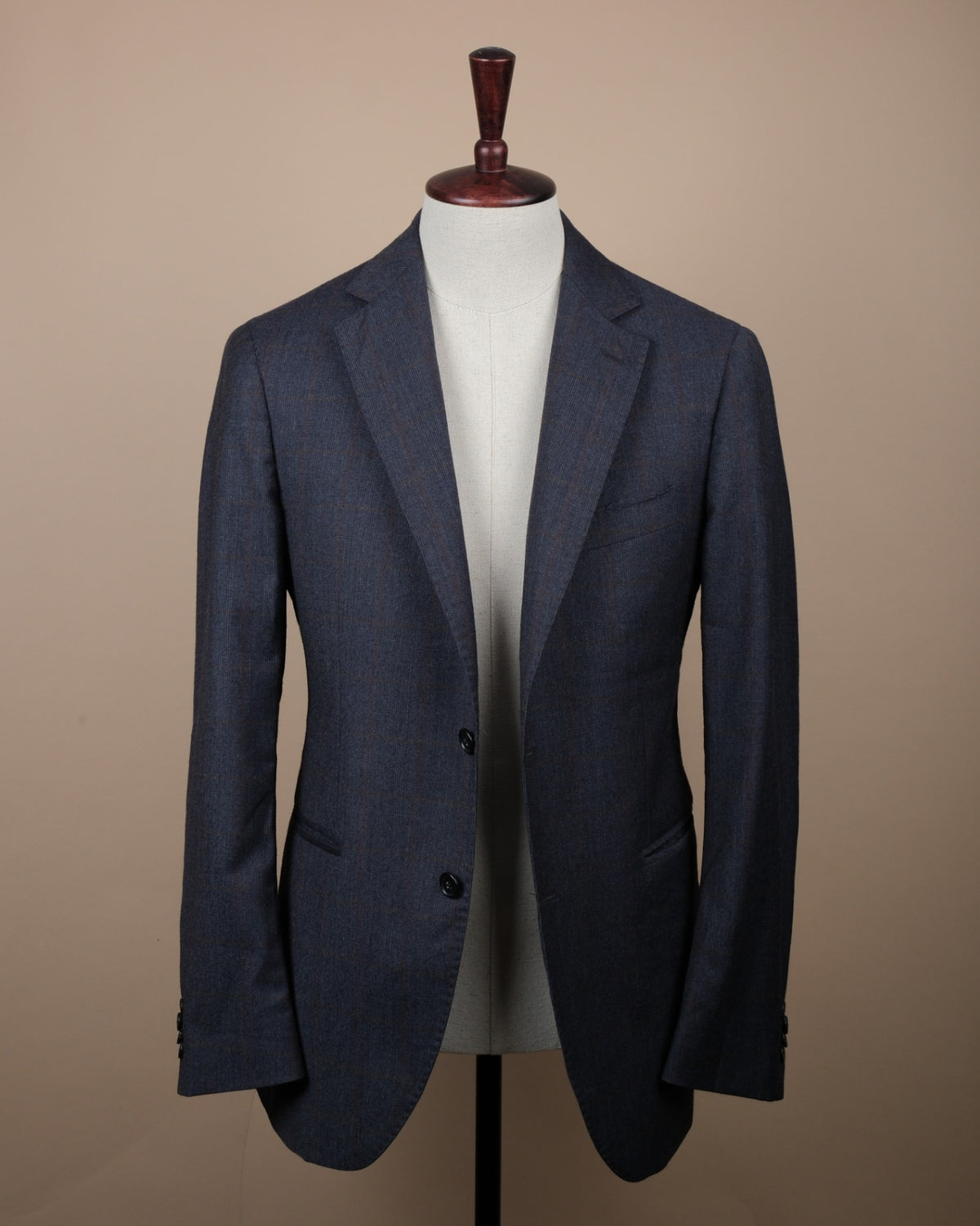 Navy Prince Of Wales Wool Sports Jacket