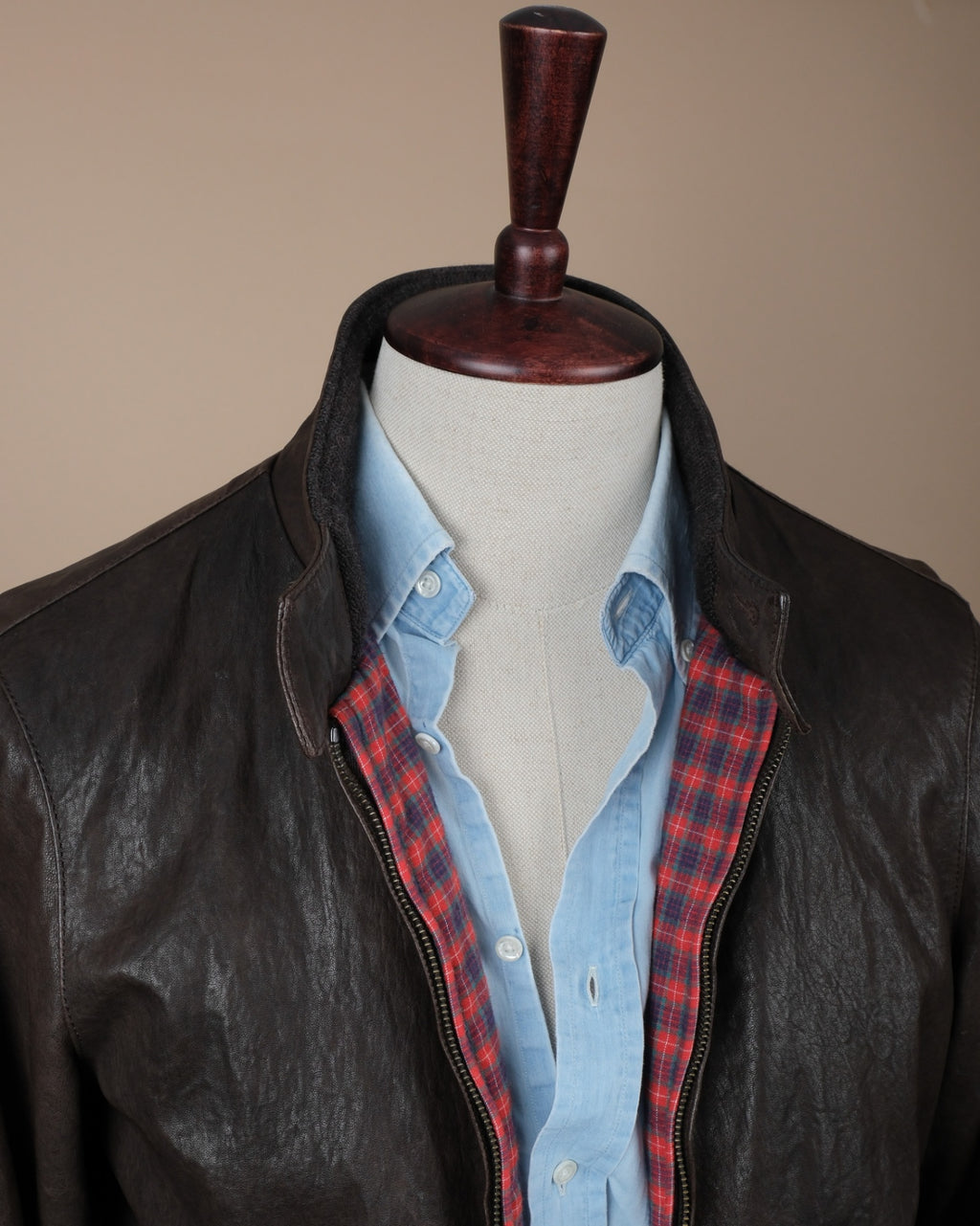 Dark Brown Leather Flight Jacket