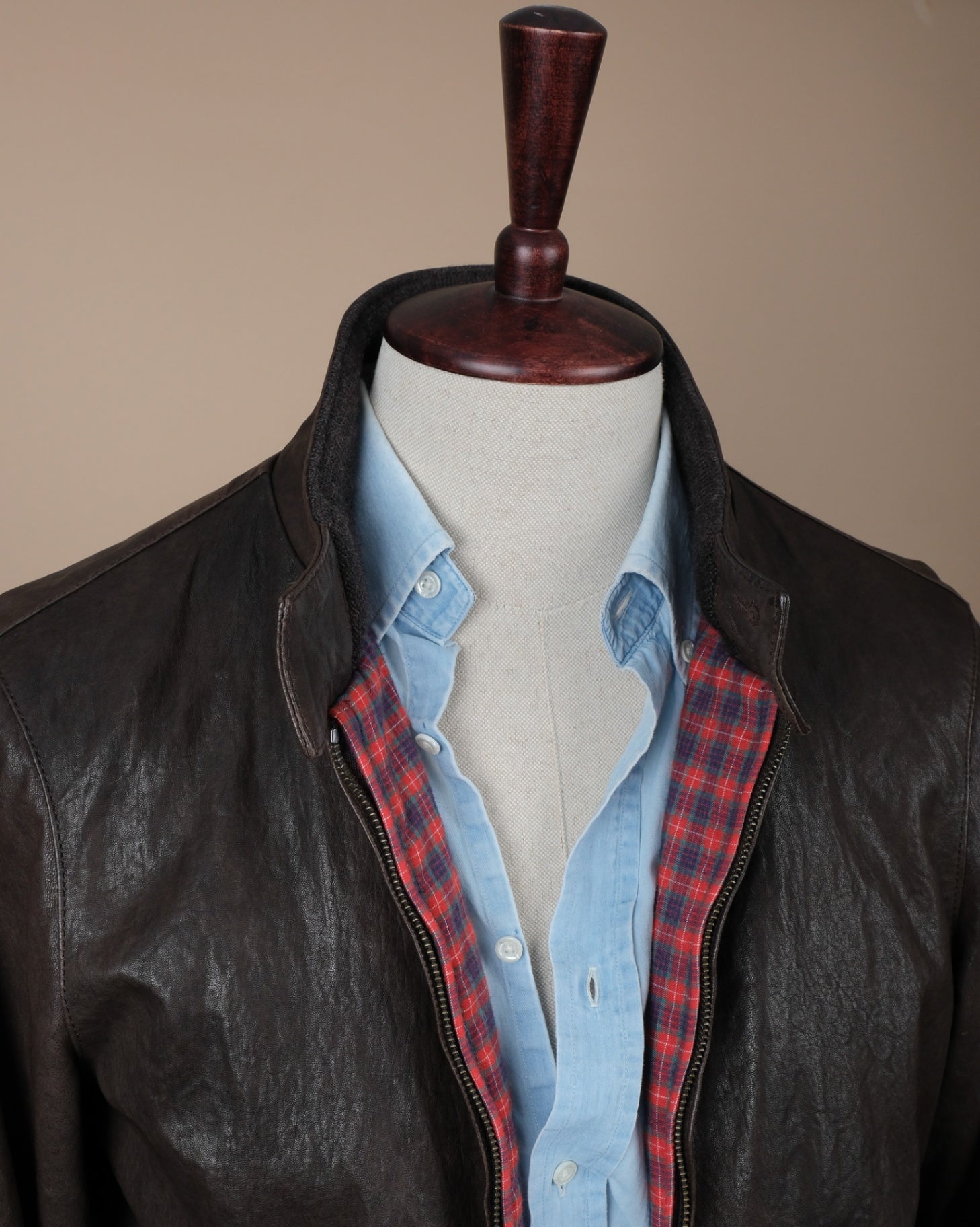 Dark Brown Leather Flight Jacket