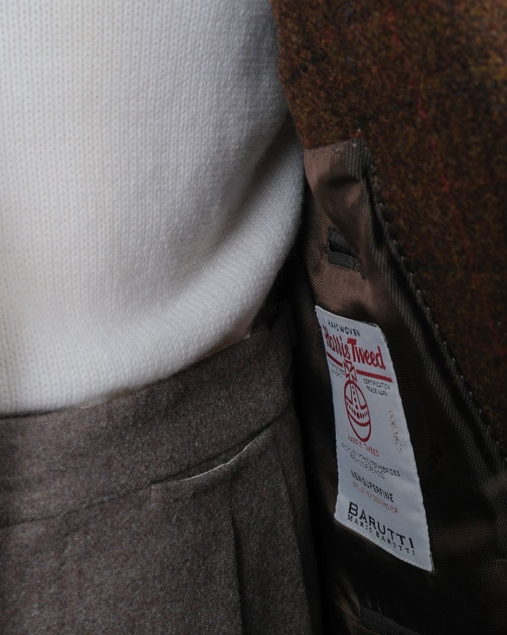 Brown Harris Tweed Wool Sports Jacket