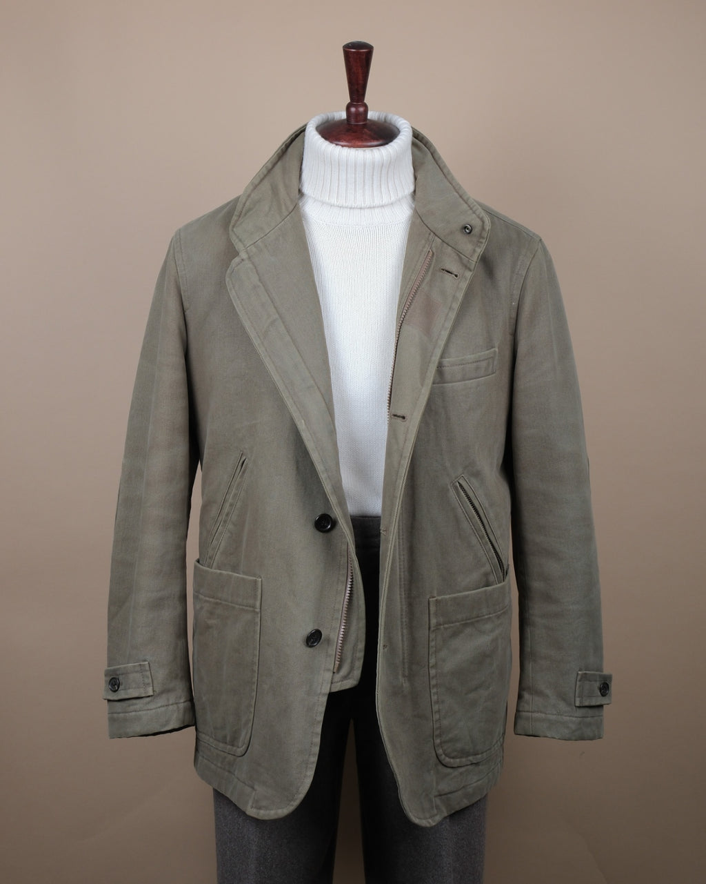 Pale Olive Twill Chore Work Jacket