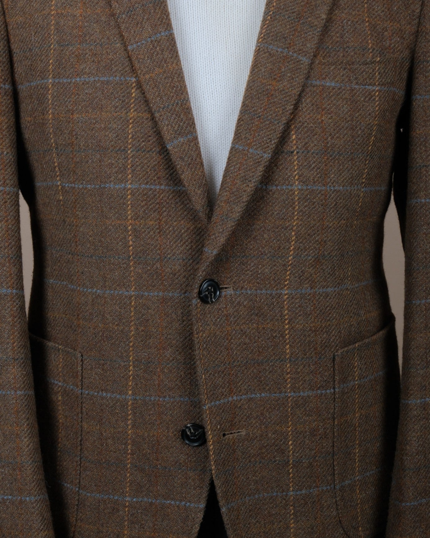 Brown Overcheck Tweed Sports Jacket