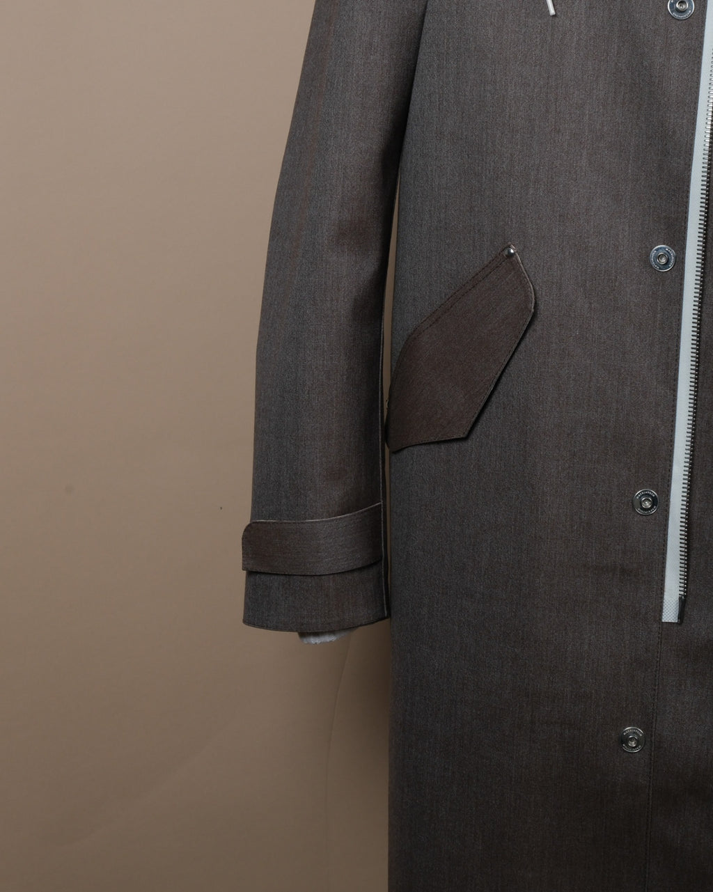 Taupe Bonded Cotton Rain Coat
