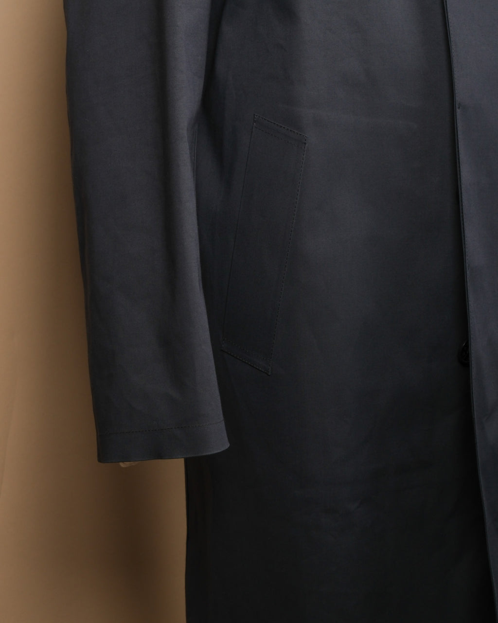 Navy Bonded Cotton Rain Coat