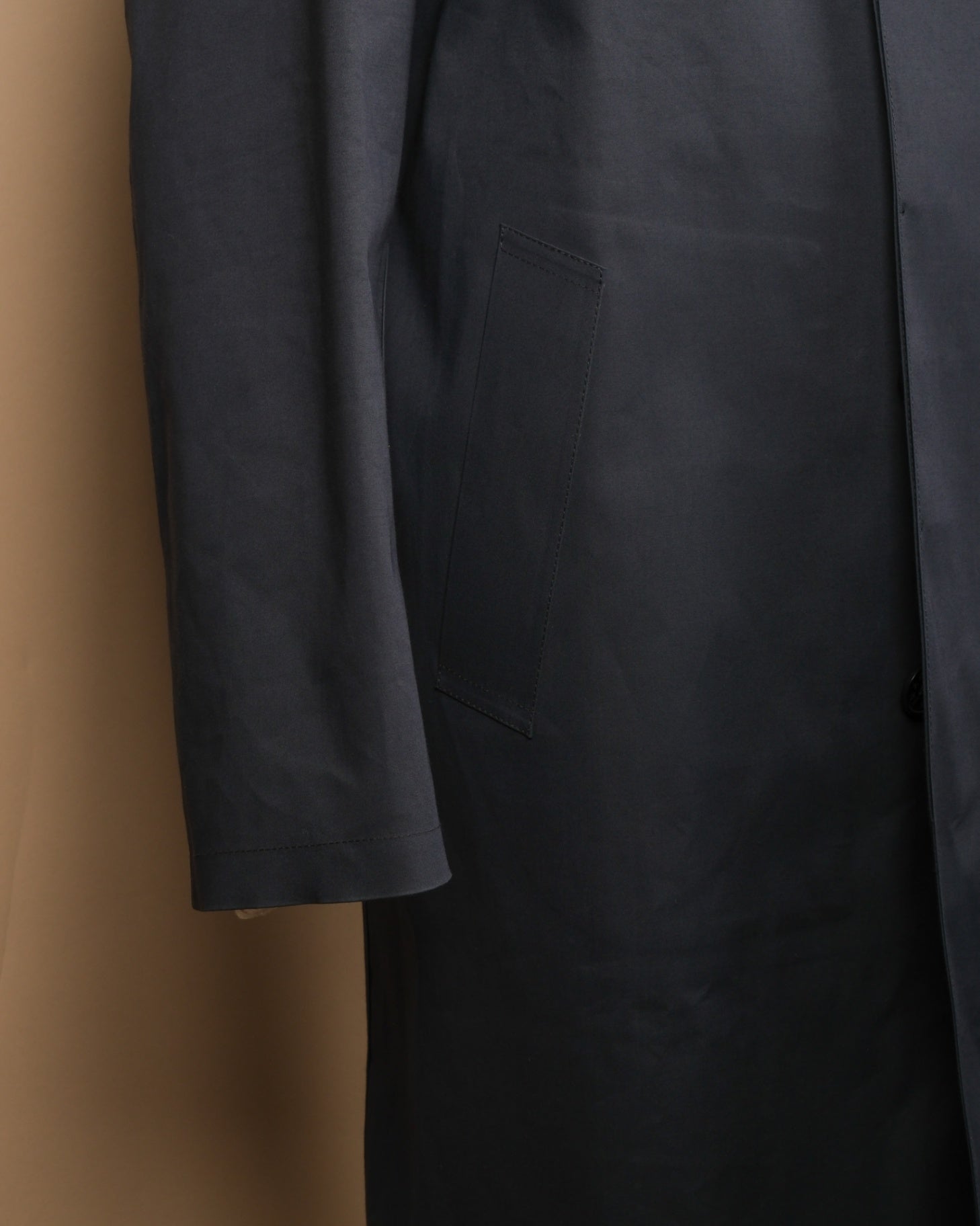 Navy Bonded Cotton Rain Coat