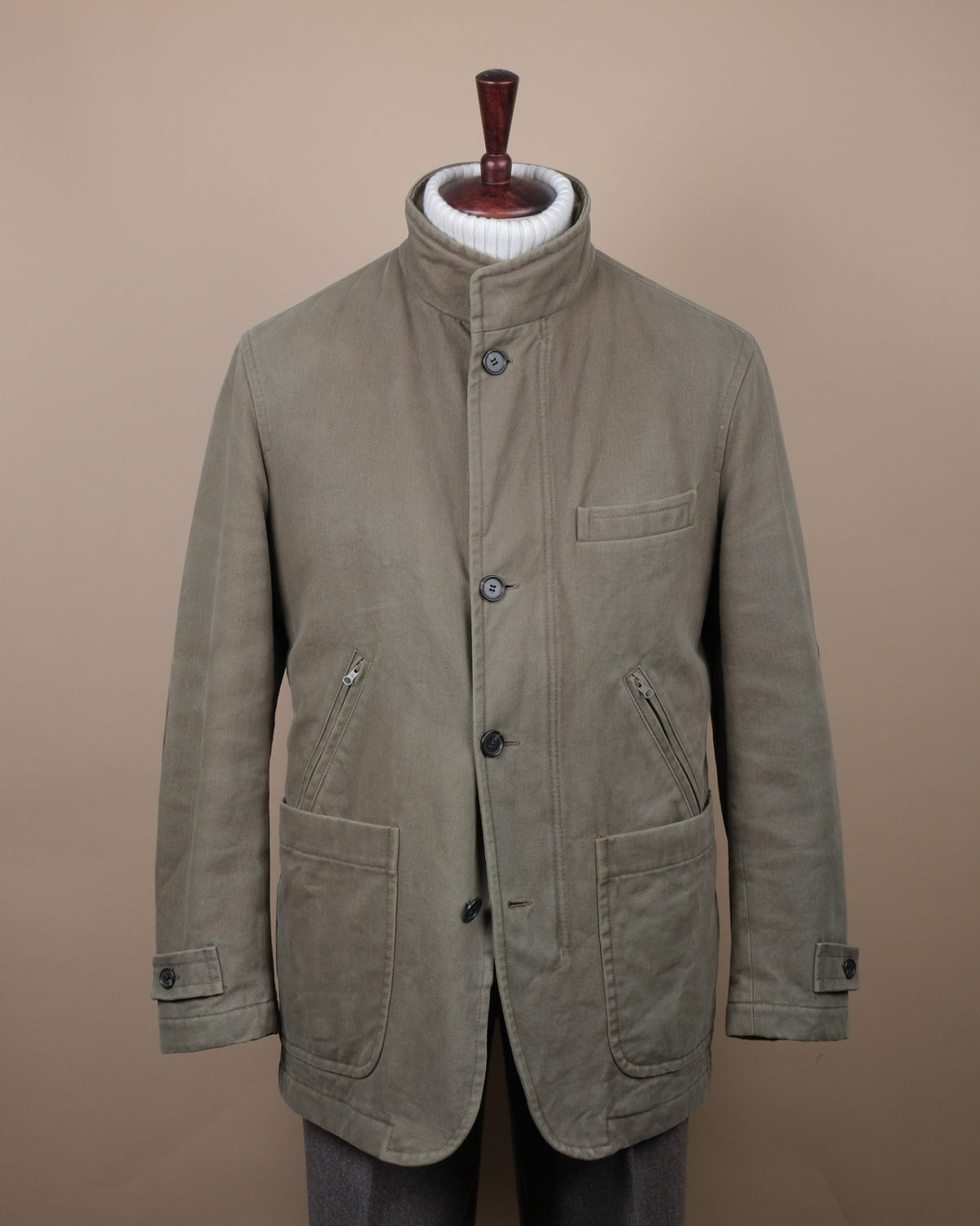 Pale Olive Twill Chore Work Jacket