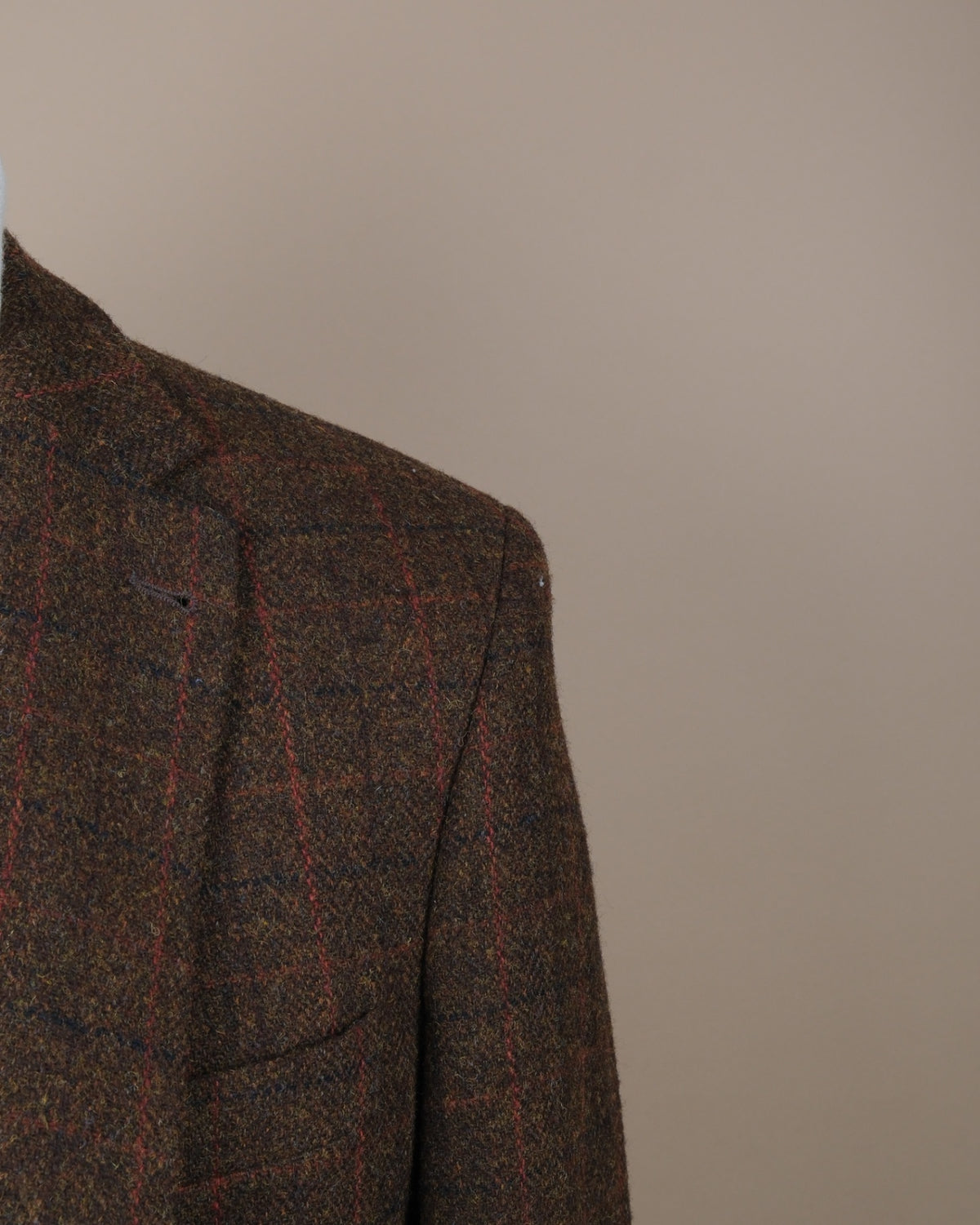 Brown Harris Tweed Wool Sports Jacket