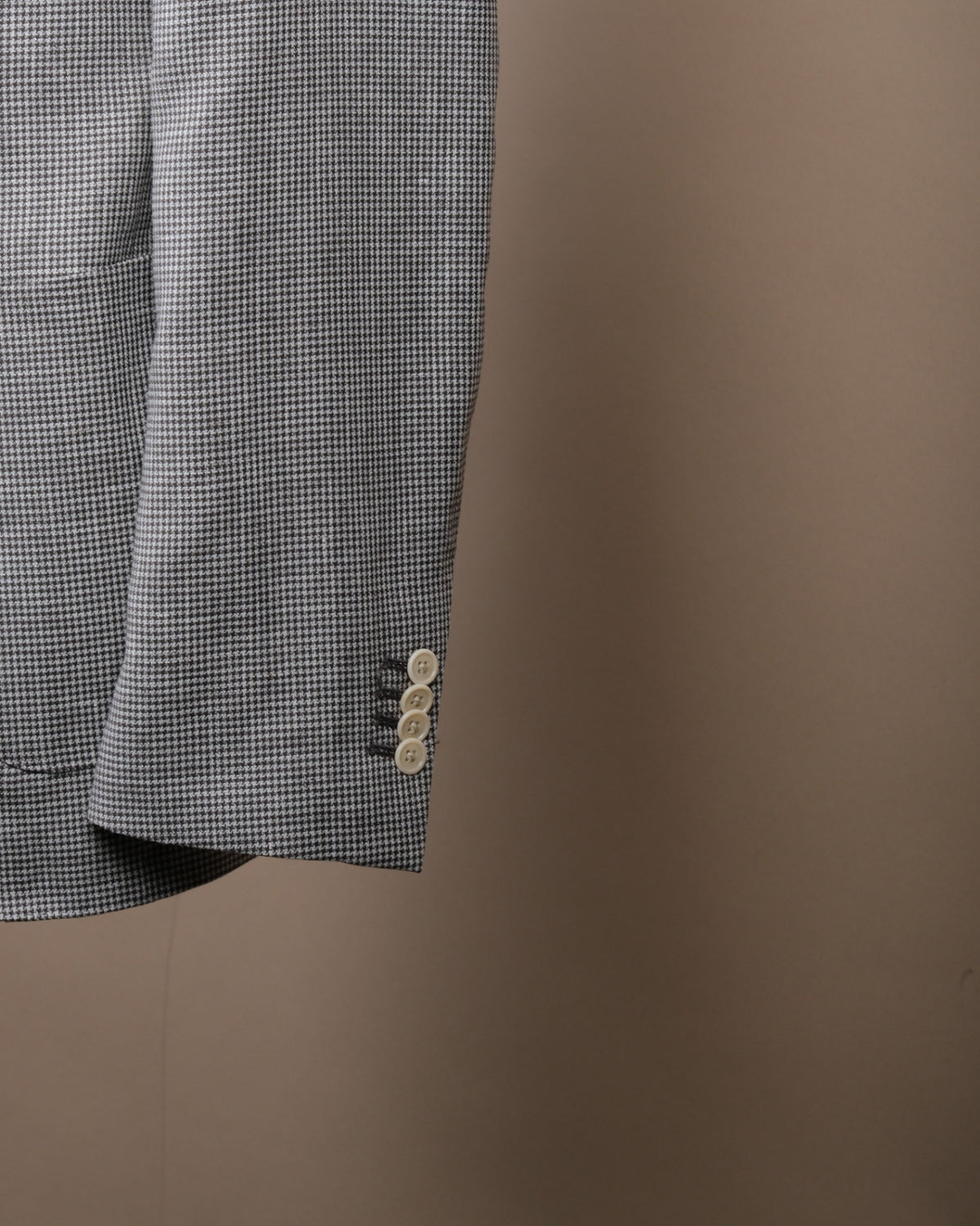 Cream/Brown Puppy Tooth Wool & Linen Sports Jacket