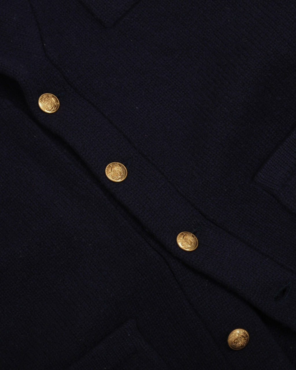 Navy Lambswool Club Shawl Cardigan