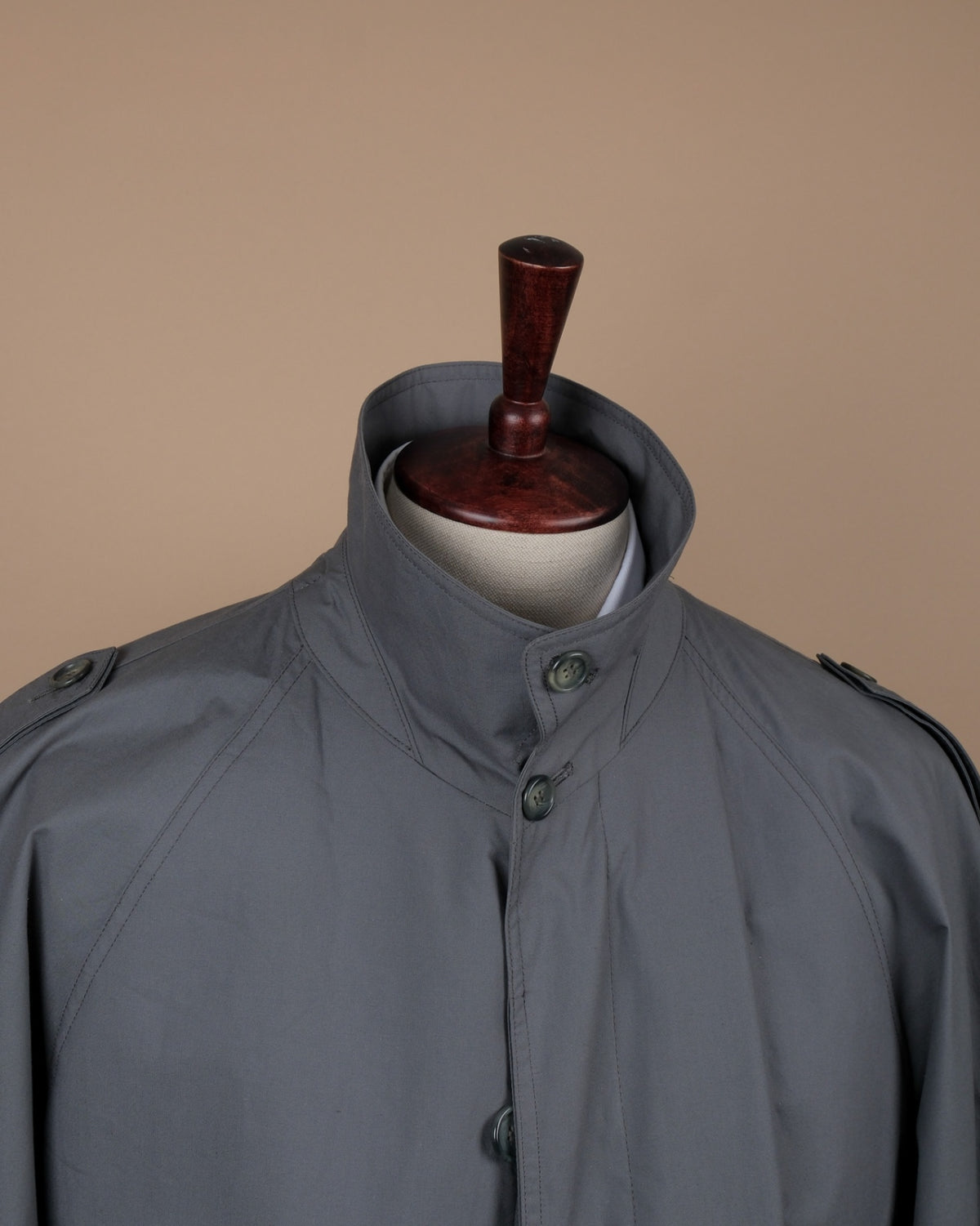 Slate Grey Long Belted Raglan Coat