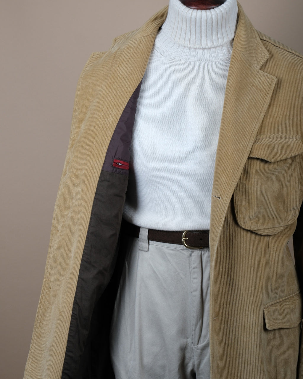 Beige Corduroy Sports Jacket