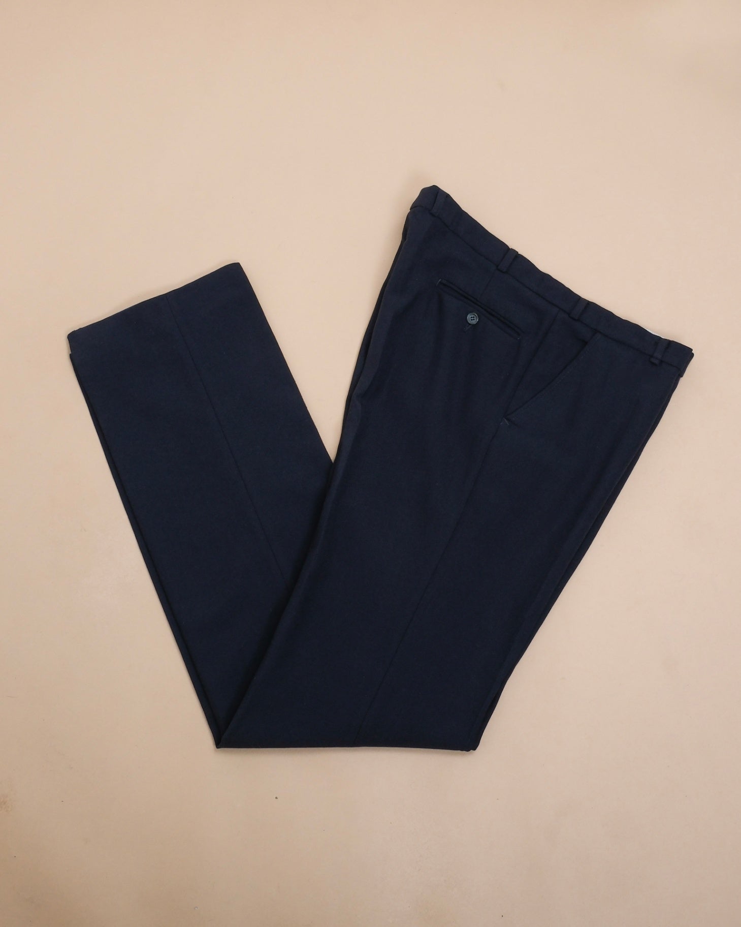 Navy Wool Twill Trousers