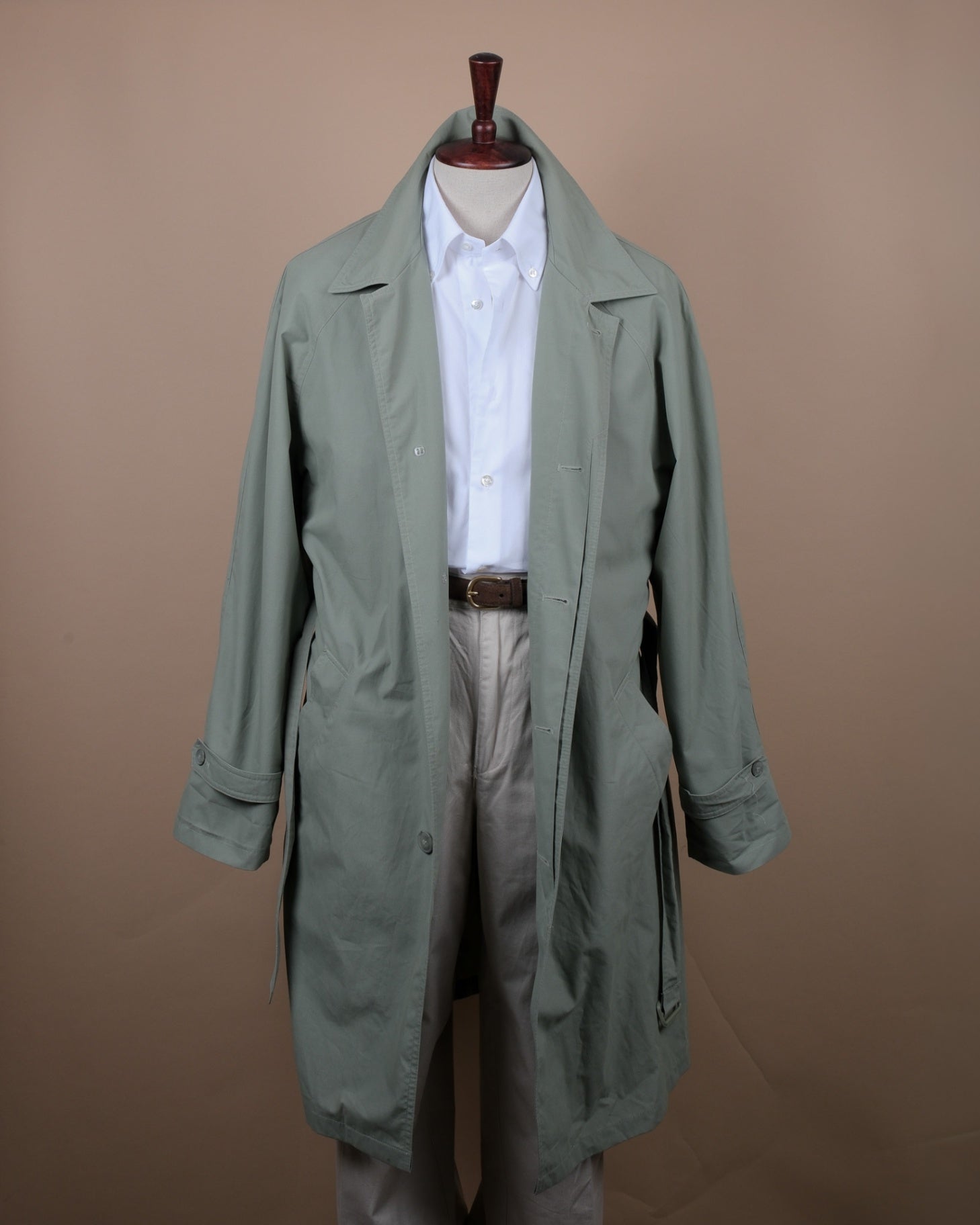 Pale Green Belted Raglan Coat