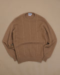 Camelhair Cable-Knit Crewneck