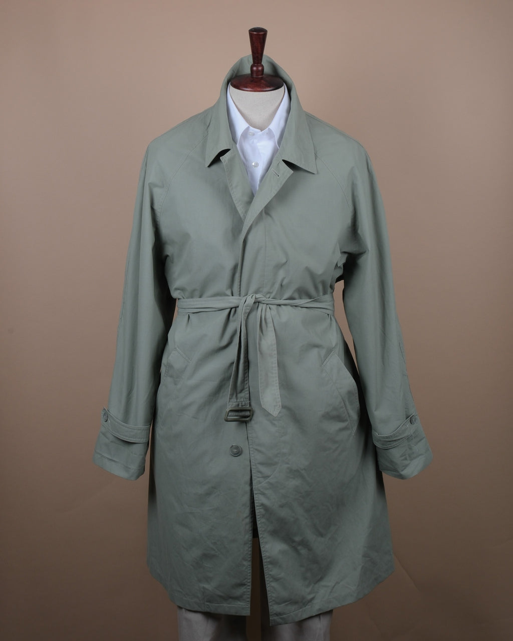 Pale Green Belted Raglan Coat
