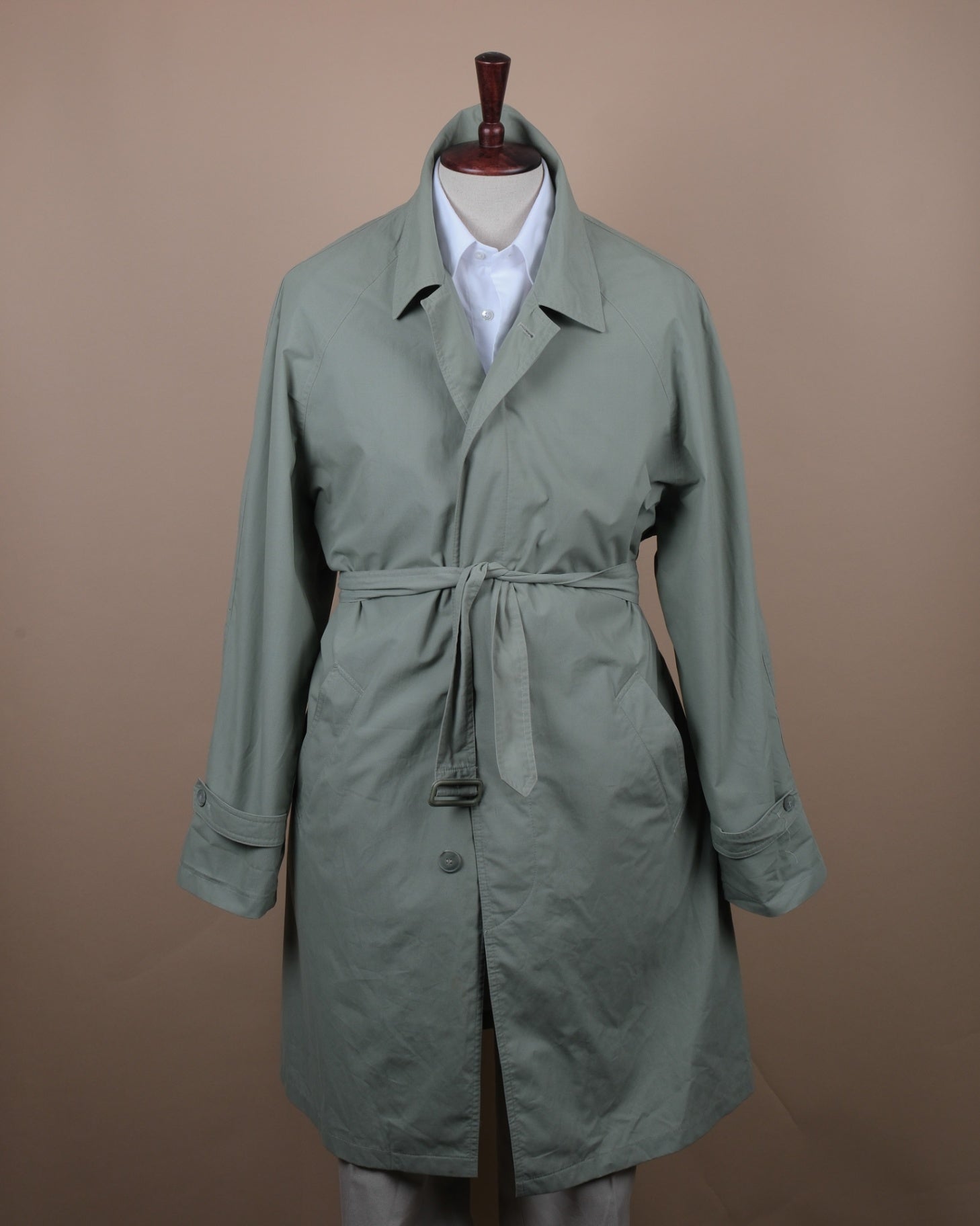 Pale Green Belted Raglan Coat