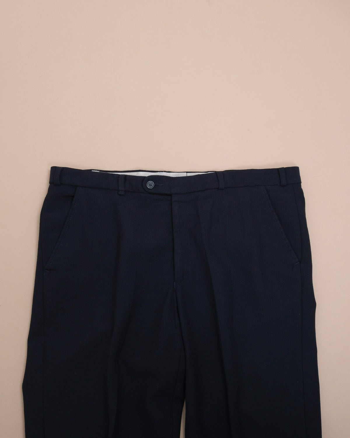 Navy Wool Twill Trousers