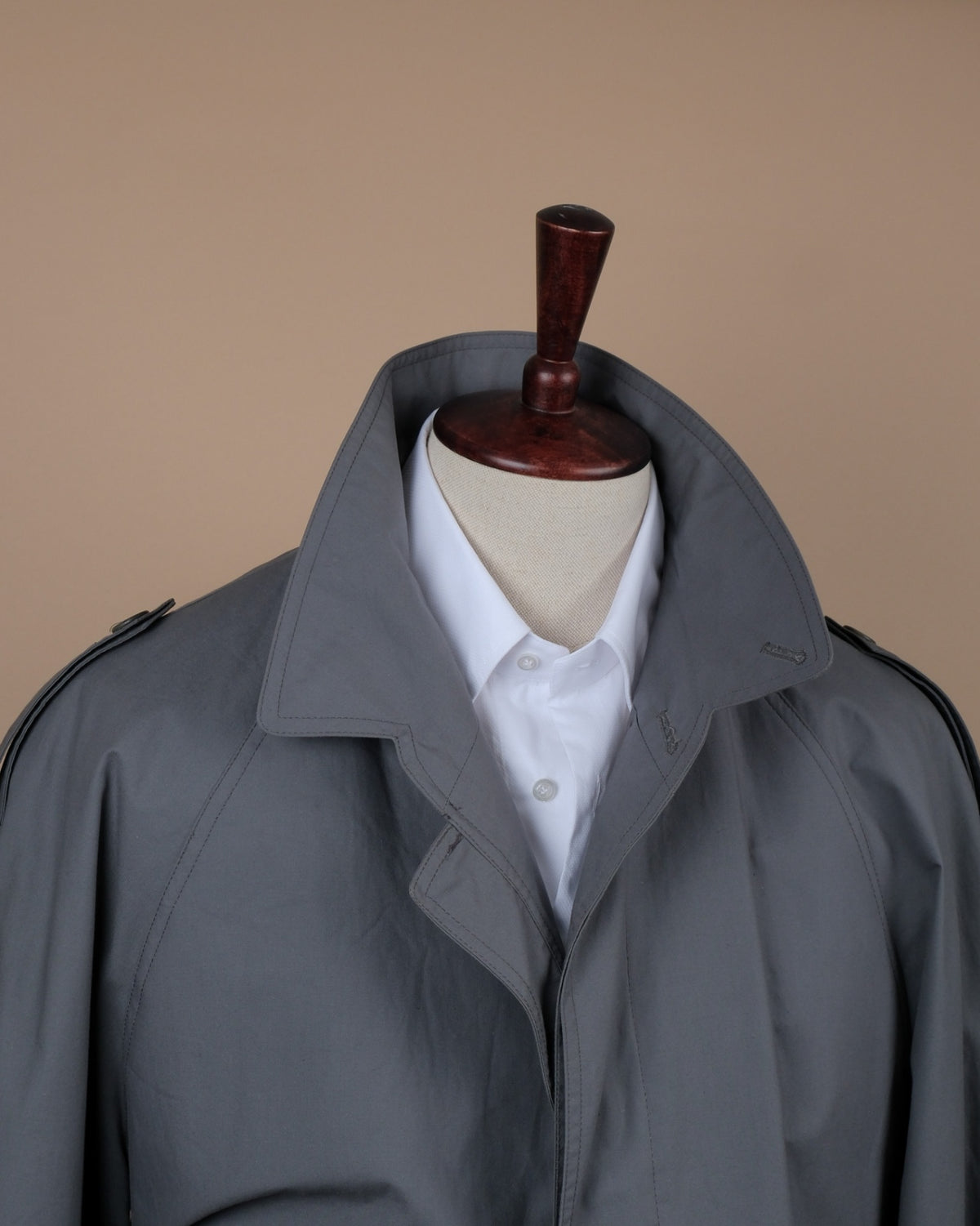 Slate Grey Long Belted Raglan Coat