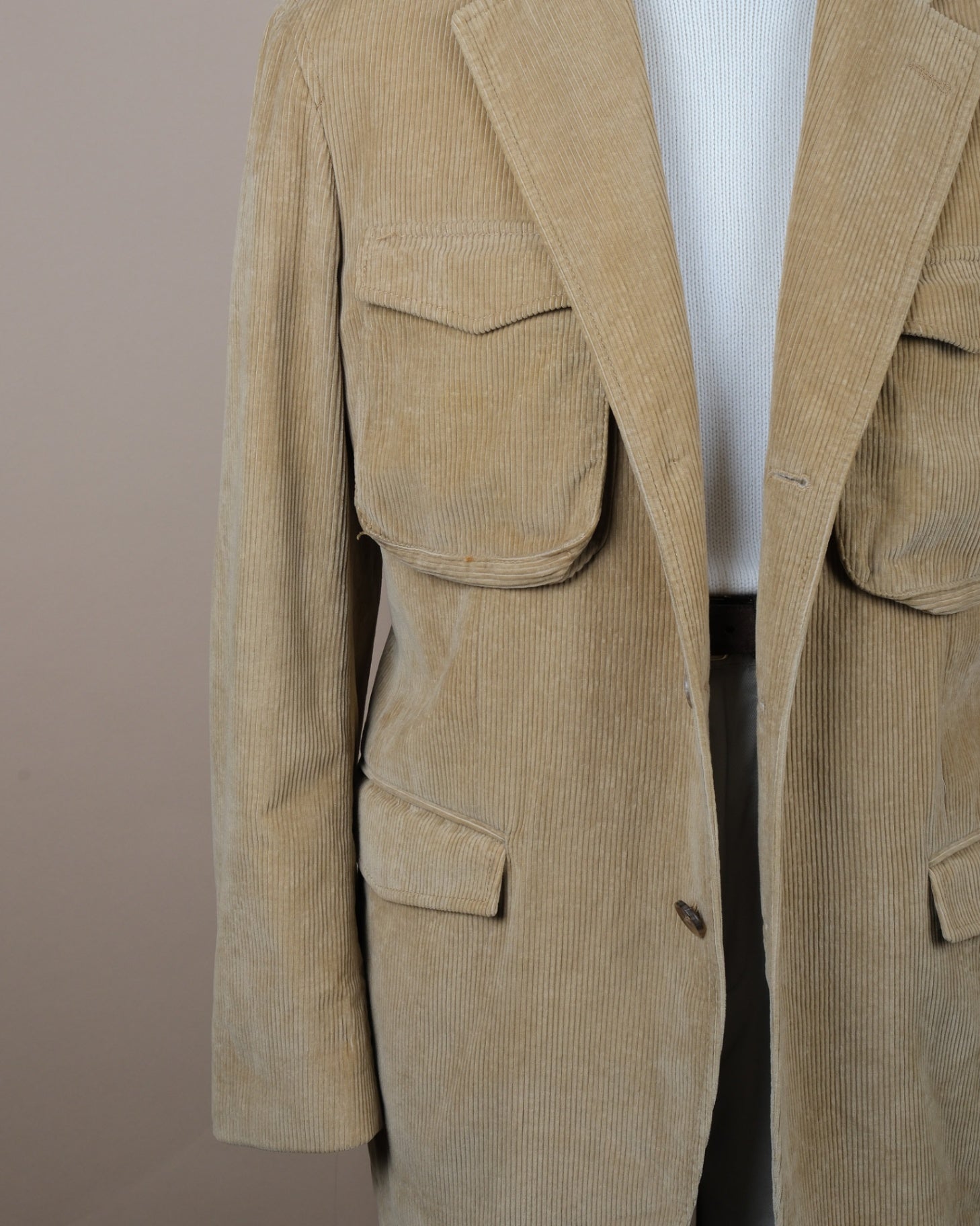 Beige Corduroy Sports Jacket