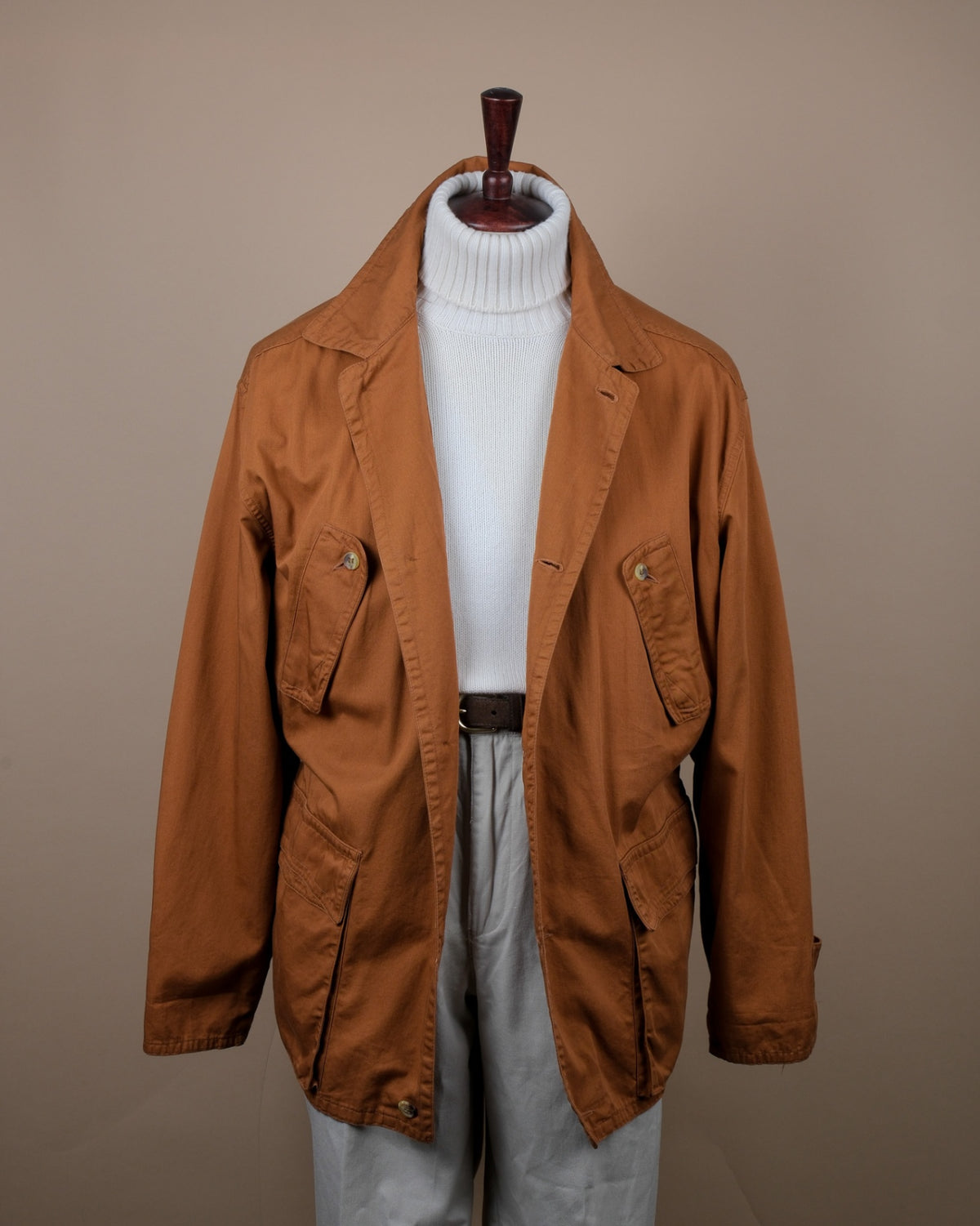 Terracotta Cotton Twill Field Jacket