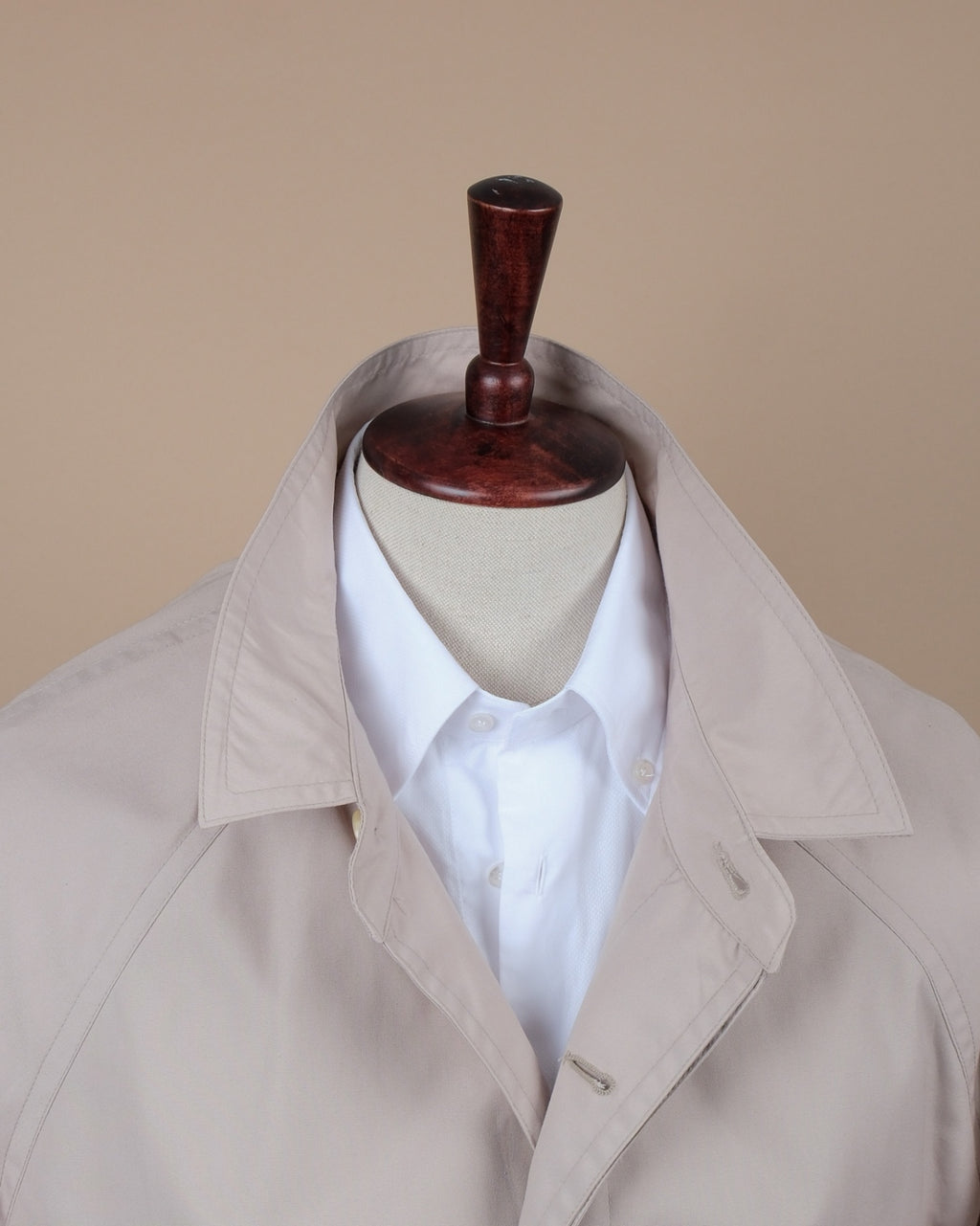 Stone Beige Long Belted Raglan Coat