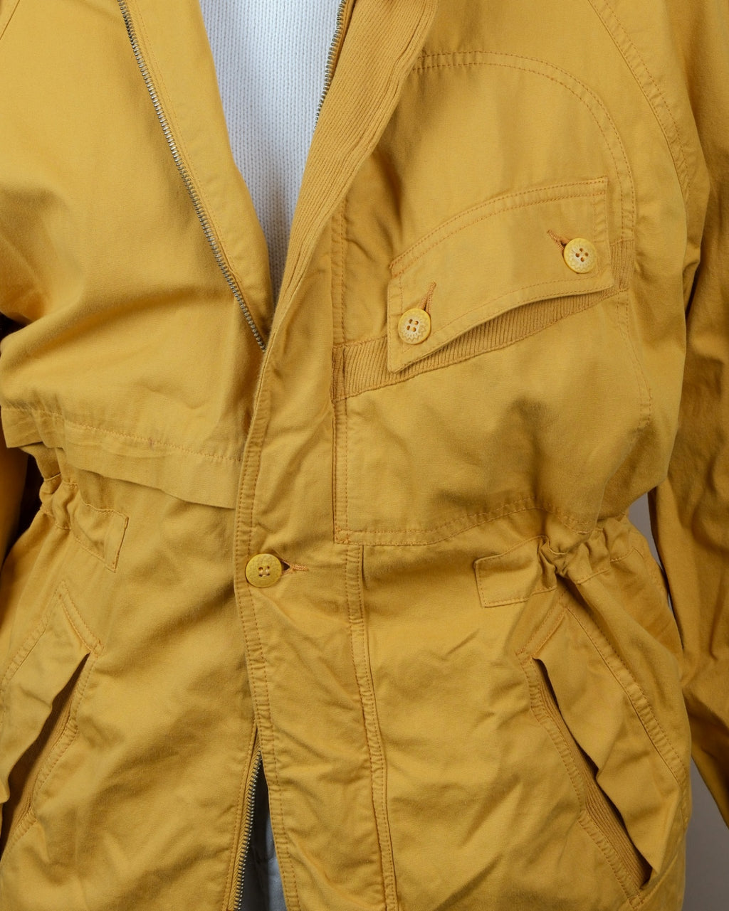 Warm Yellow Split Raglan Field Jacket