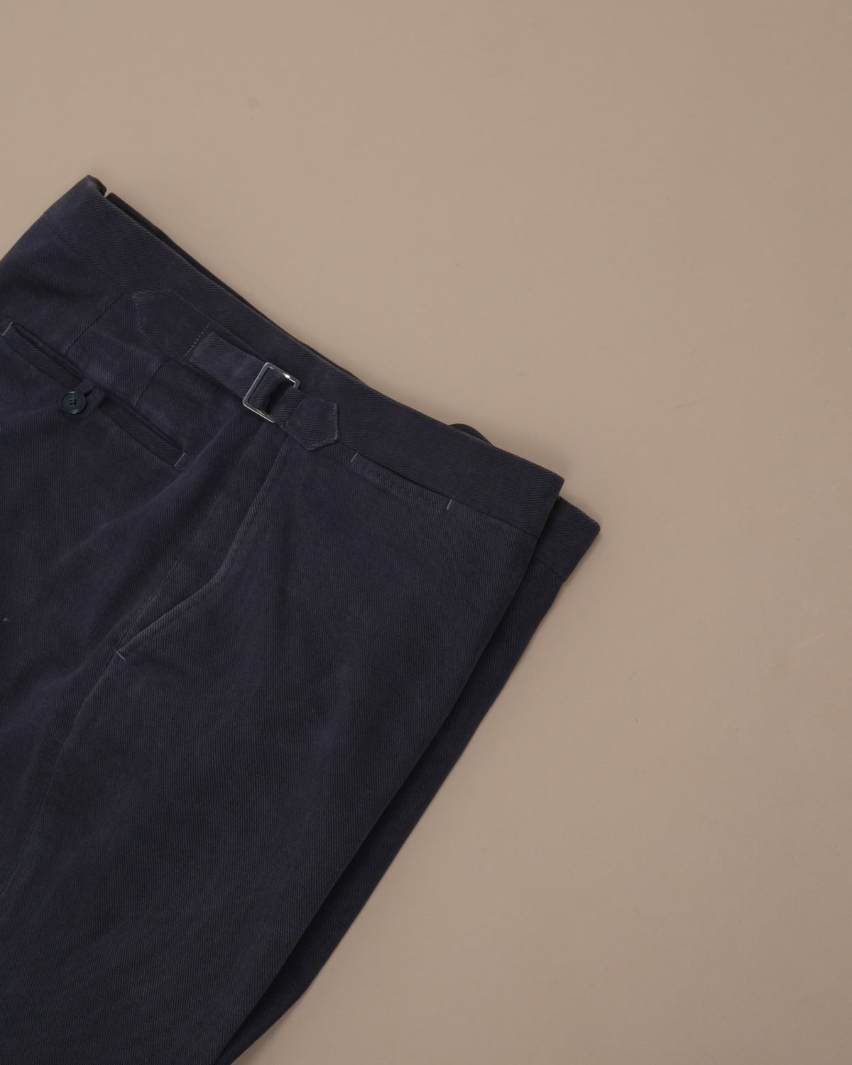Navy Cotton Twill Trousers