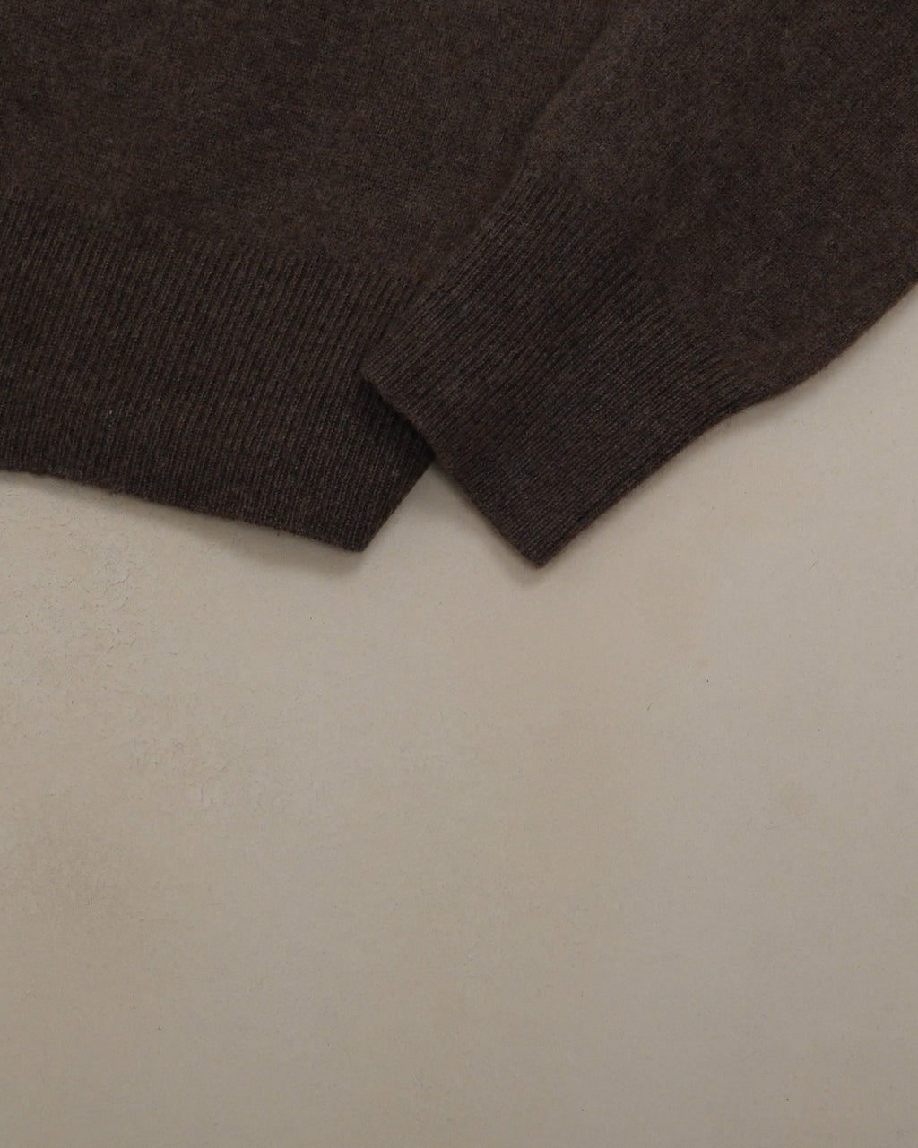 Brown Wool Half-Zip Sweater