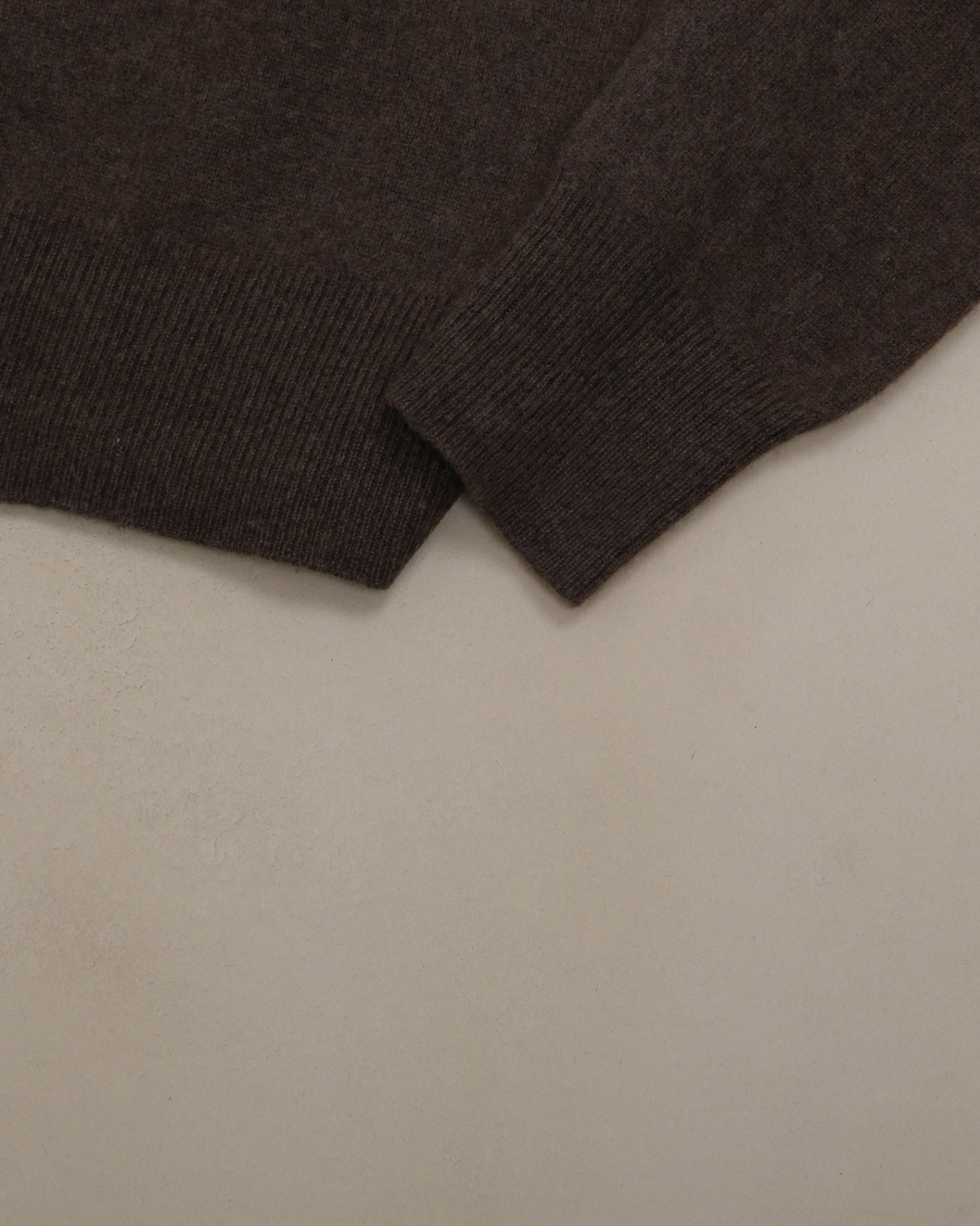 Brown Wool Half-Zip Sweater