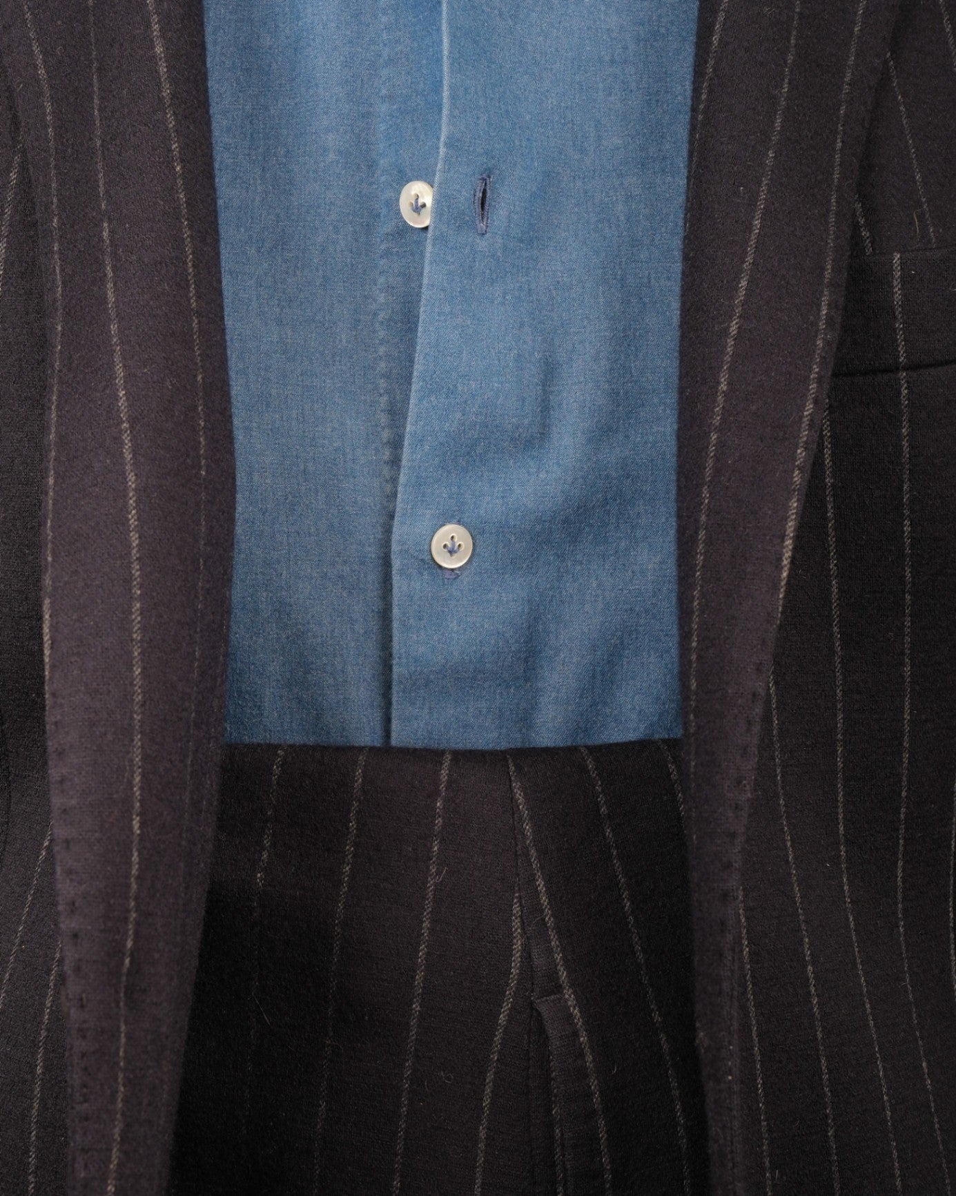 Navy Chalk Stripe Jersey Cloth Suit