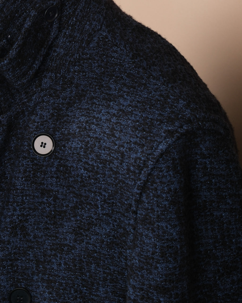 Navy Melange Knitted DB. Peacoat