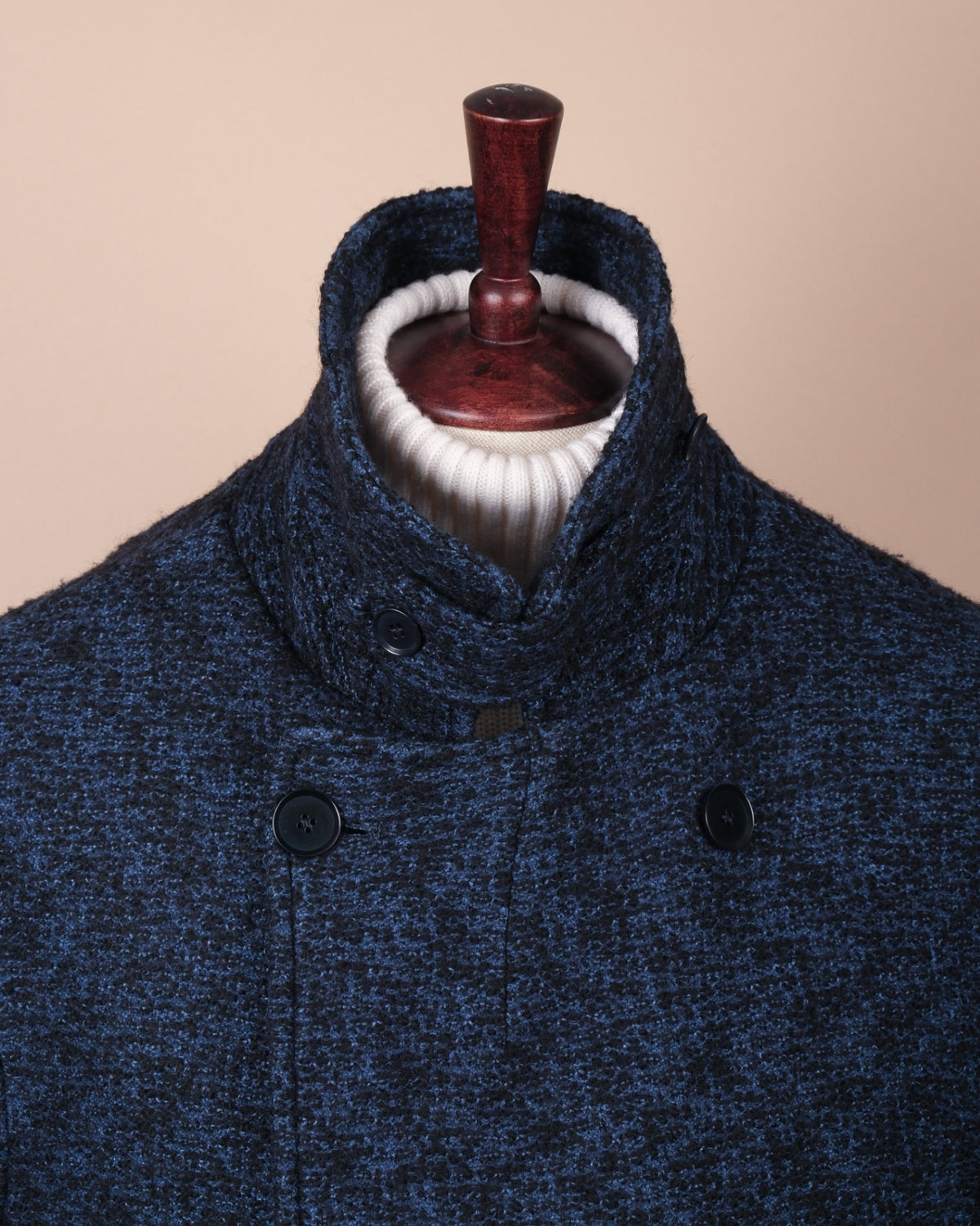 Navy Melange Knitted DB. Peacoat