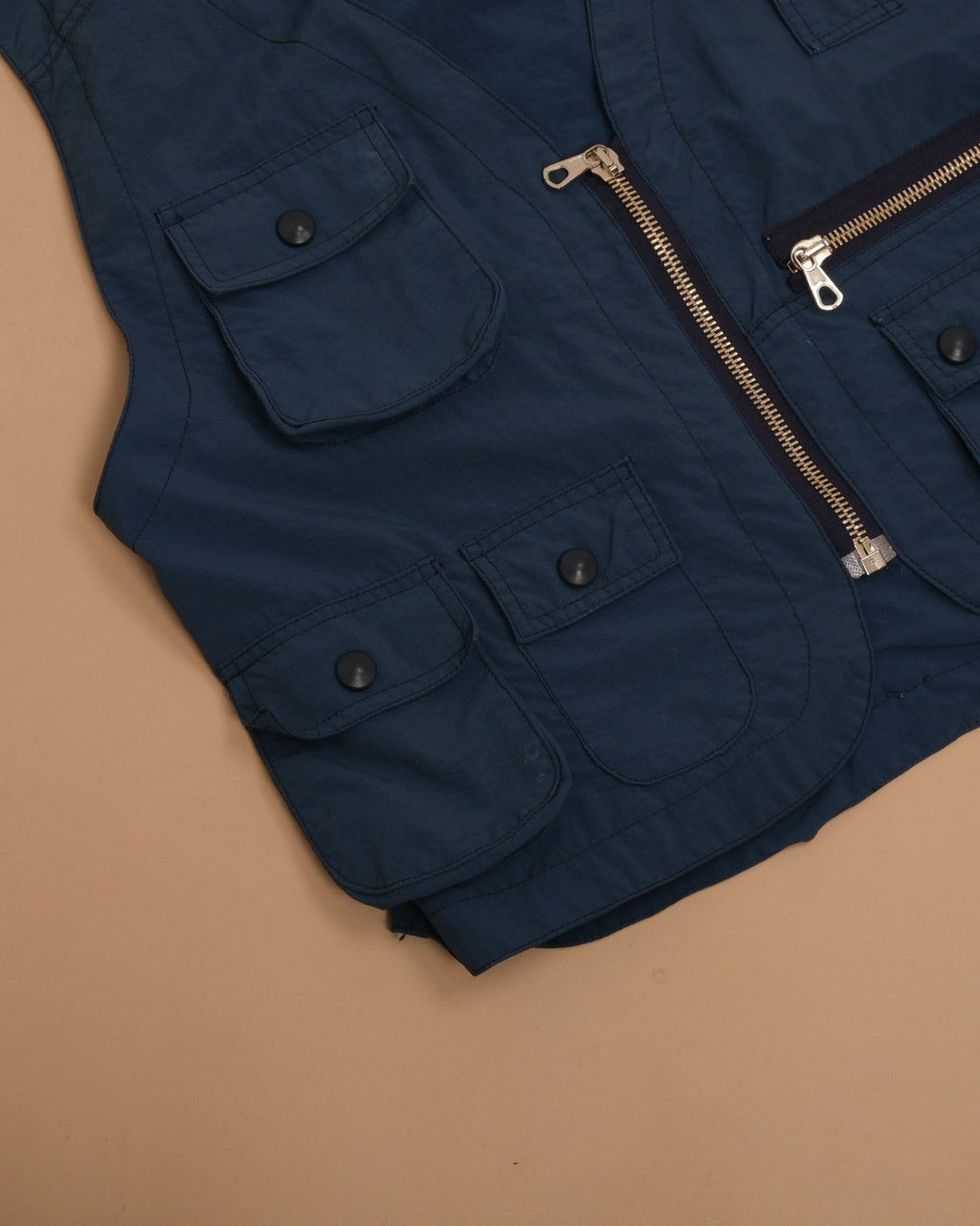 Blue Multi-Pocket Nylon Sportswear Vest