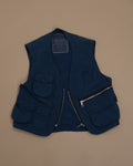 Blue Multi-Pocket Nylon Sportswear Vest